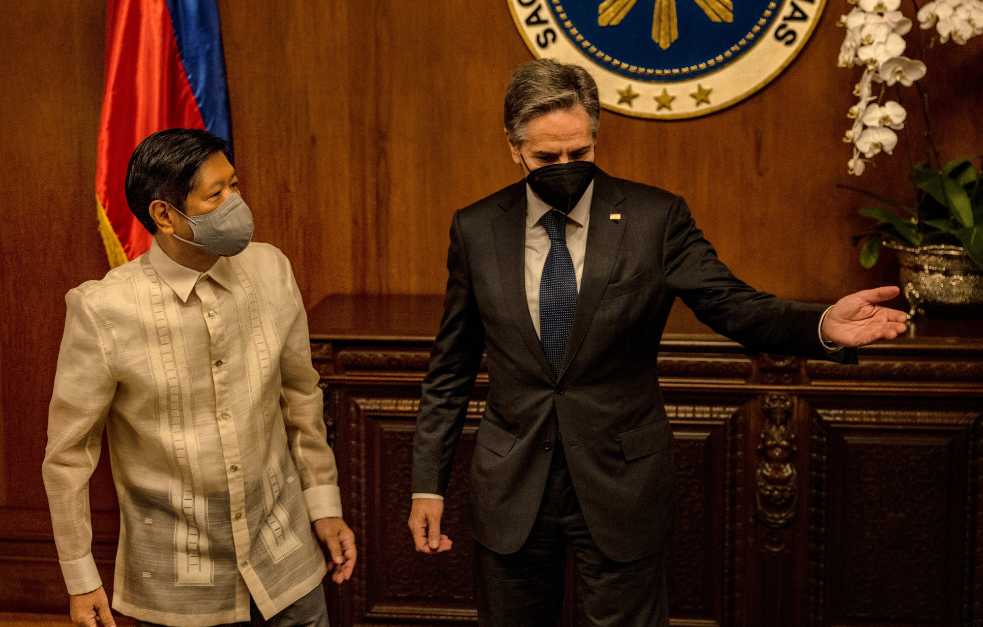 Philippine President Ferdinand Marcos Jnr and US Secretary of State Antony Blinken meet at the Malacanang Palace in Manila on August 6. Photo: Reuters