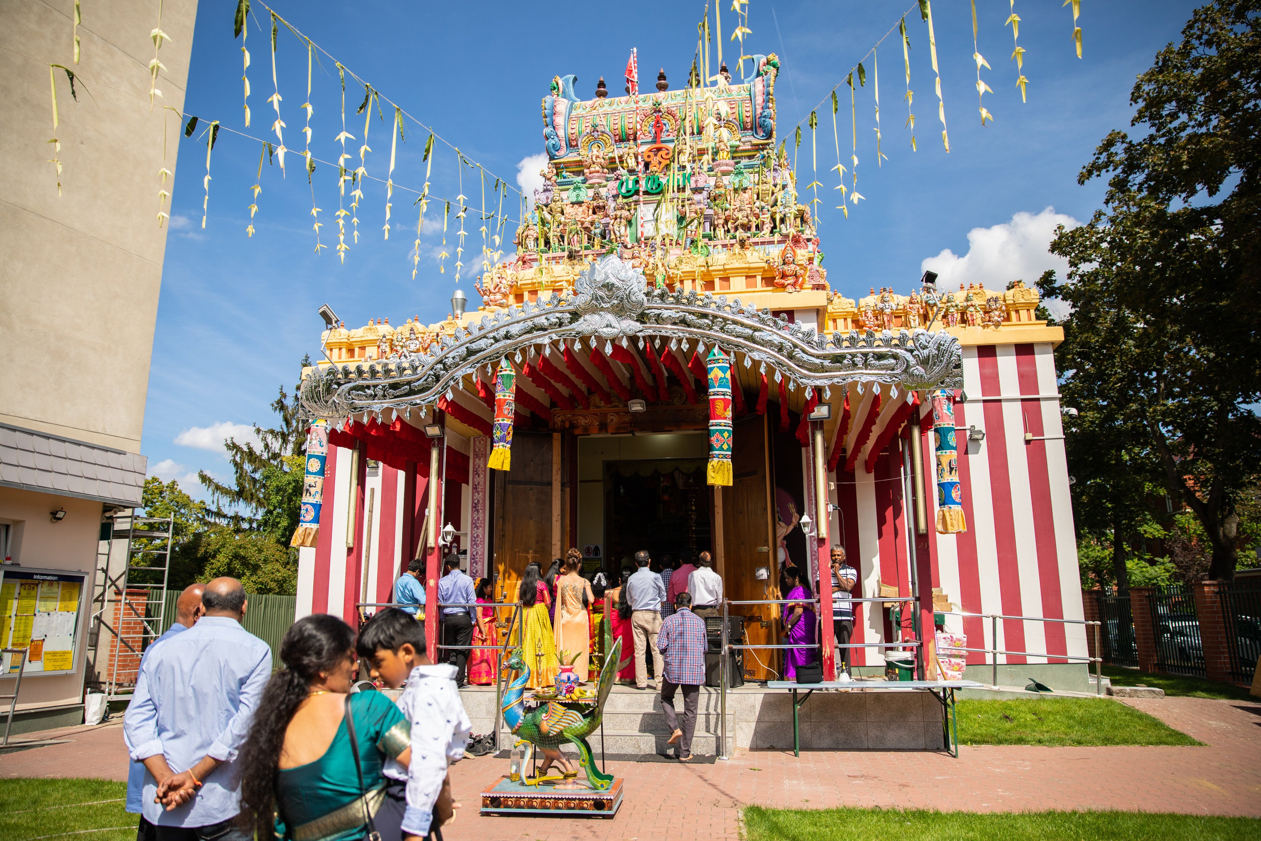 Tamil devotees wait to enter the Sri Mayurapathy Murugan Temple in Blaschkoallee, Berlin. Photo: Isabel Joy Kua