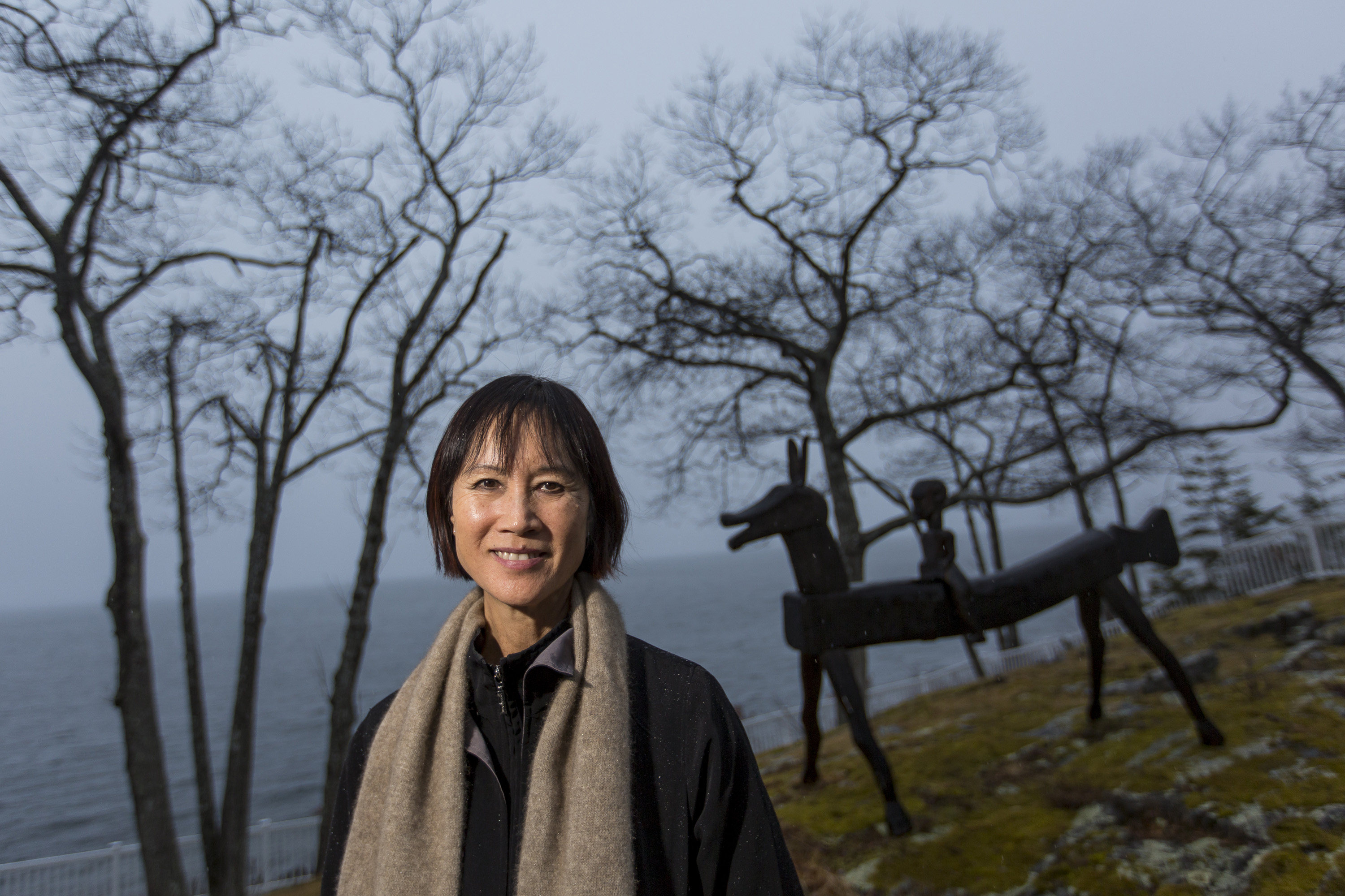 Best-selling author Tess Gerritsen in the backyard of her home in Camden, Massachusetts. Despite her success, as a Chinese-American she still doesn’t feel accepted. Photo: Getty Images