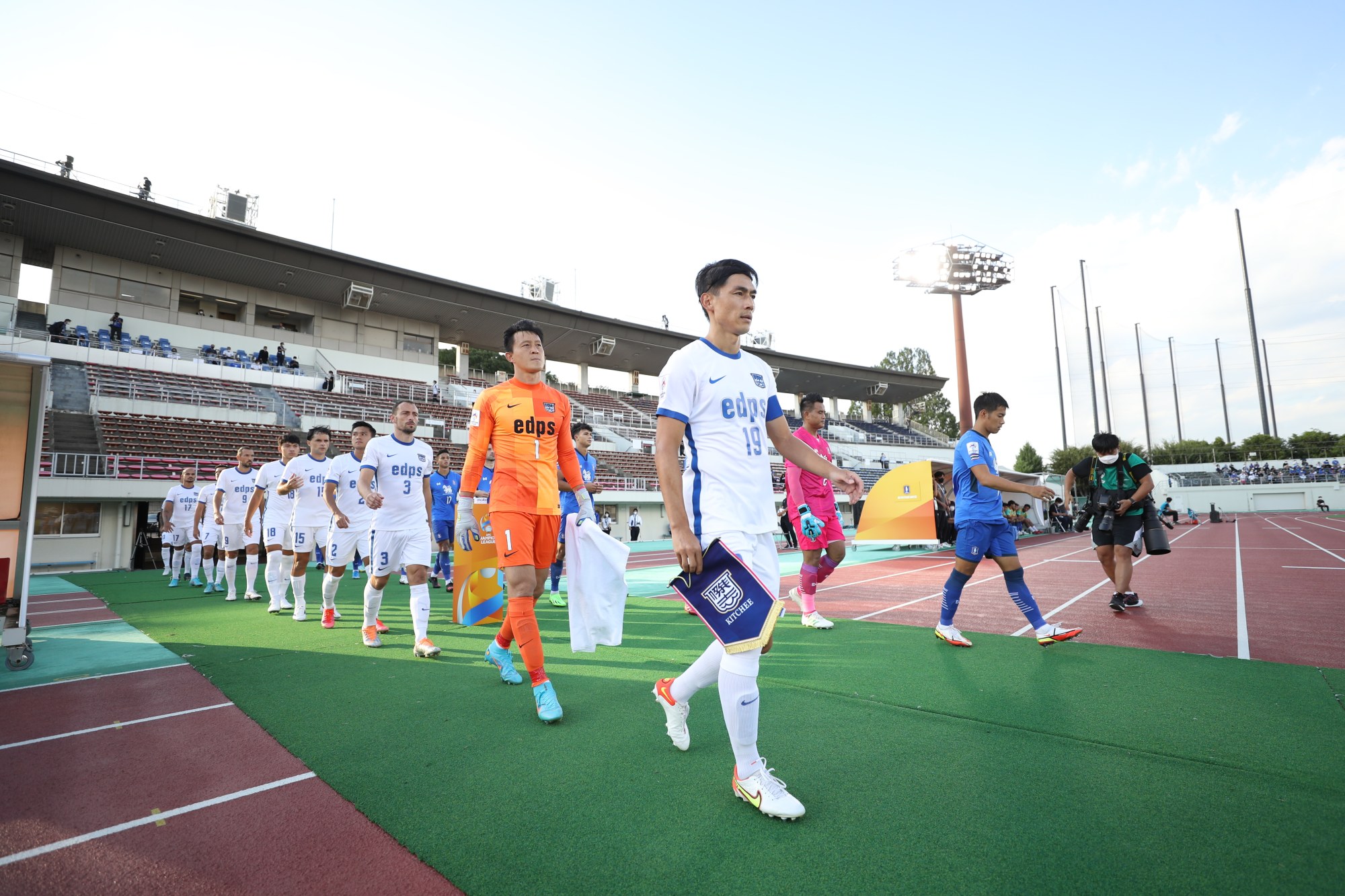 Kitchee captain Huang Yang leads his side out for the 2022 ACL match against BG Pathum United. Photo: Kitchee FC