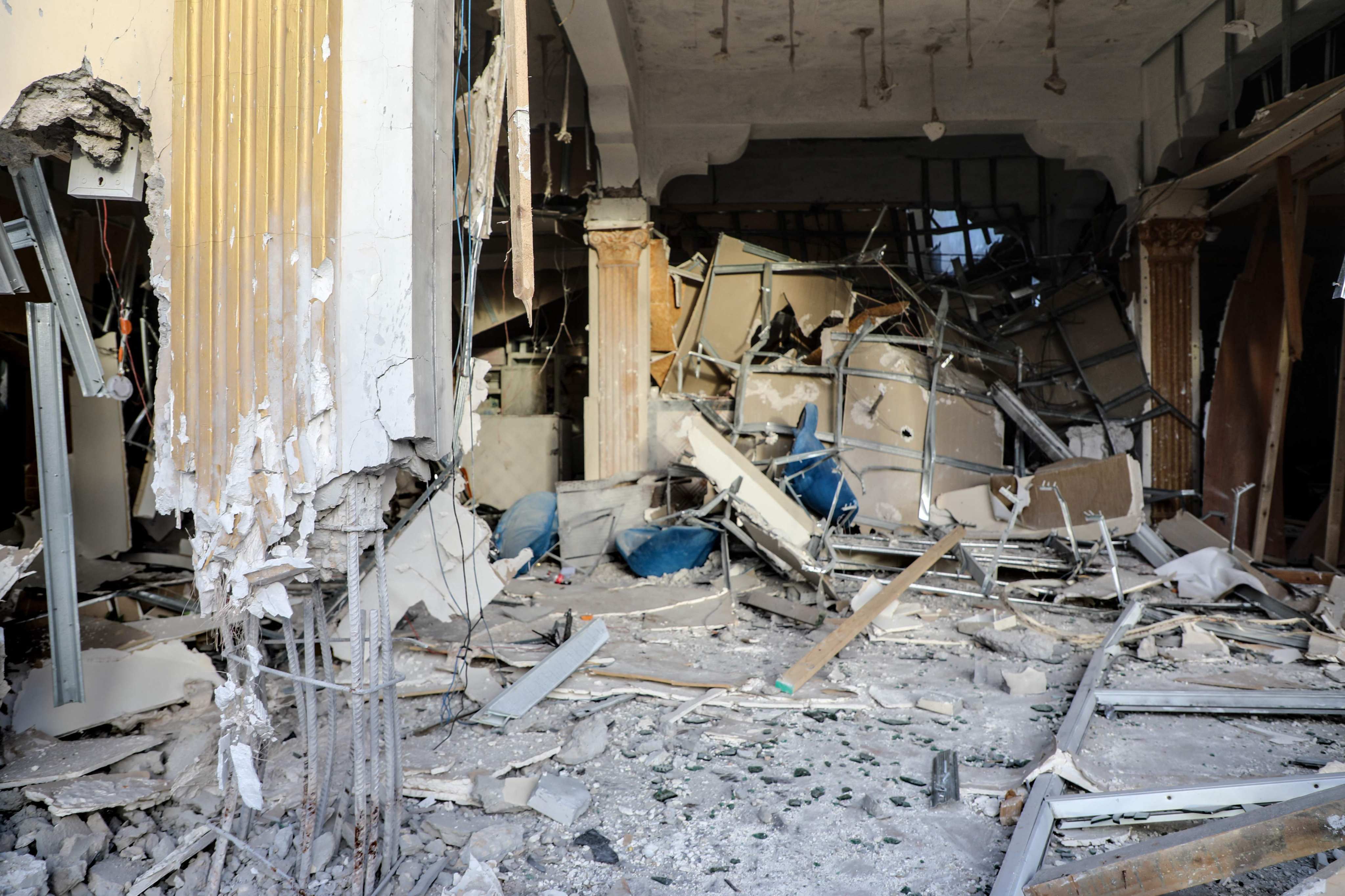 The damaged interior of the Hayat Hotel in Mogadishu, Somalia on Sunday following a deadly 30-hour siege by al-Shabab jihadists. Photo: AFP