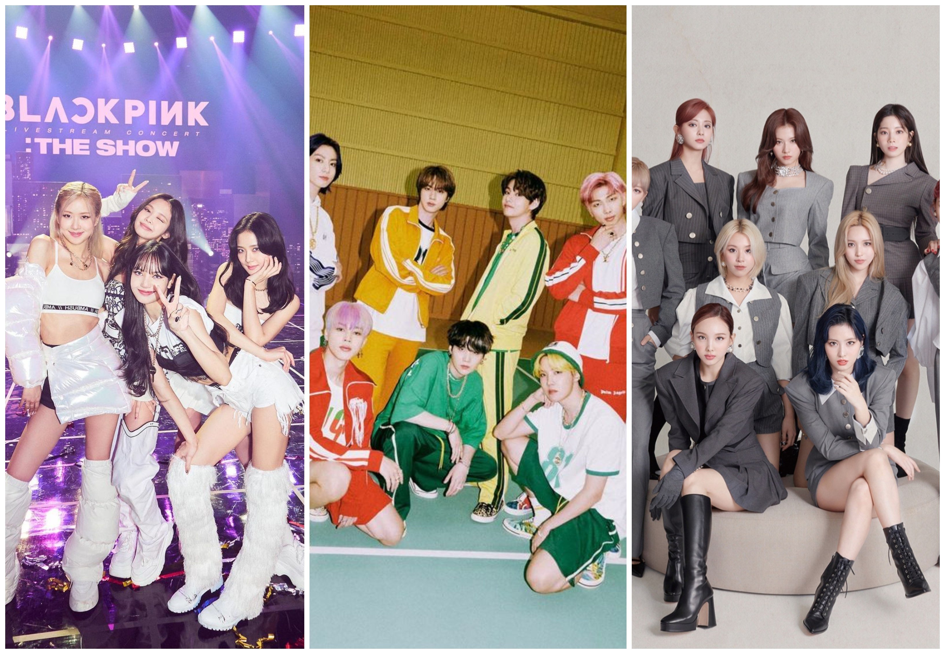 Blackpink, BTS and Twice are all doing very well for themselves in K-pop showbiz. Photos: @blackpinkofficial, @bts.bighitofficial/Instagram; JYP Entertainment