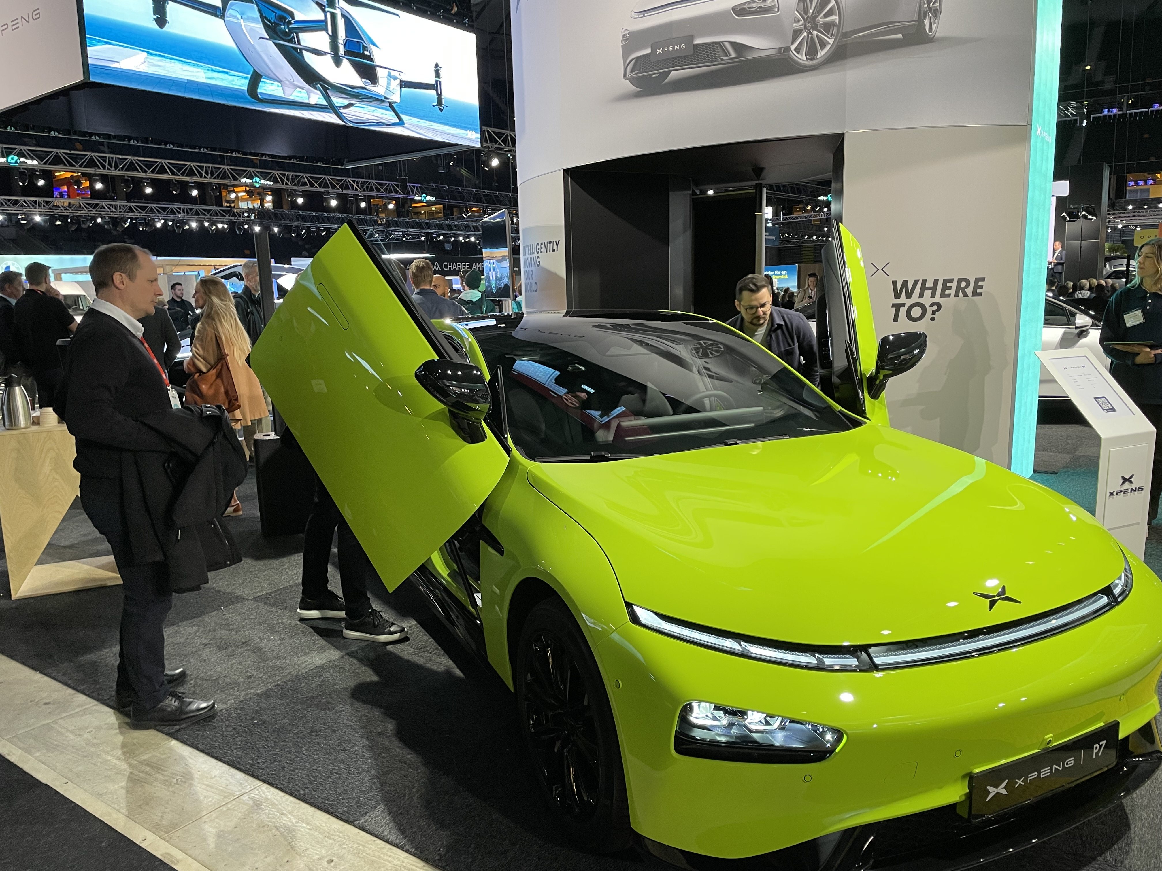 A XPeng EV is displayed during the Swedish eCarExpo 2022 in Stockholm in this file photo from on April 29. The Hainan government says that 45 per cent of vehicles on its roads would be powered by batteries by 2030. Photo: Xinhua