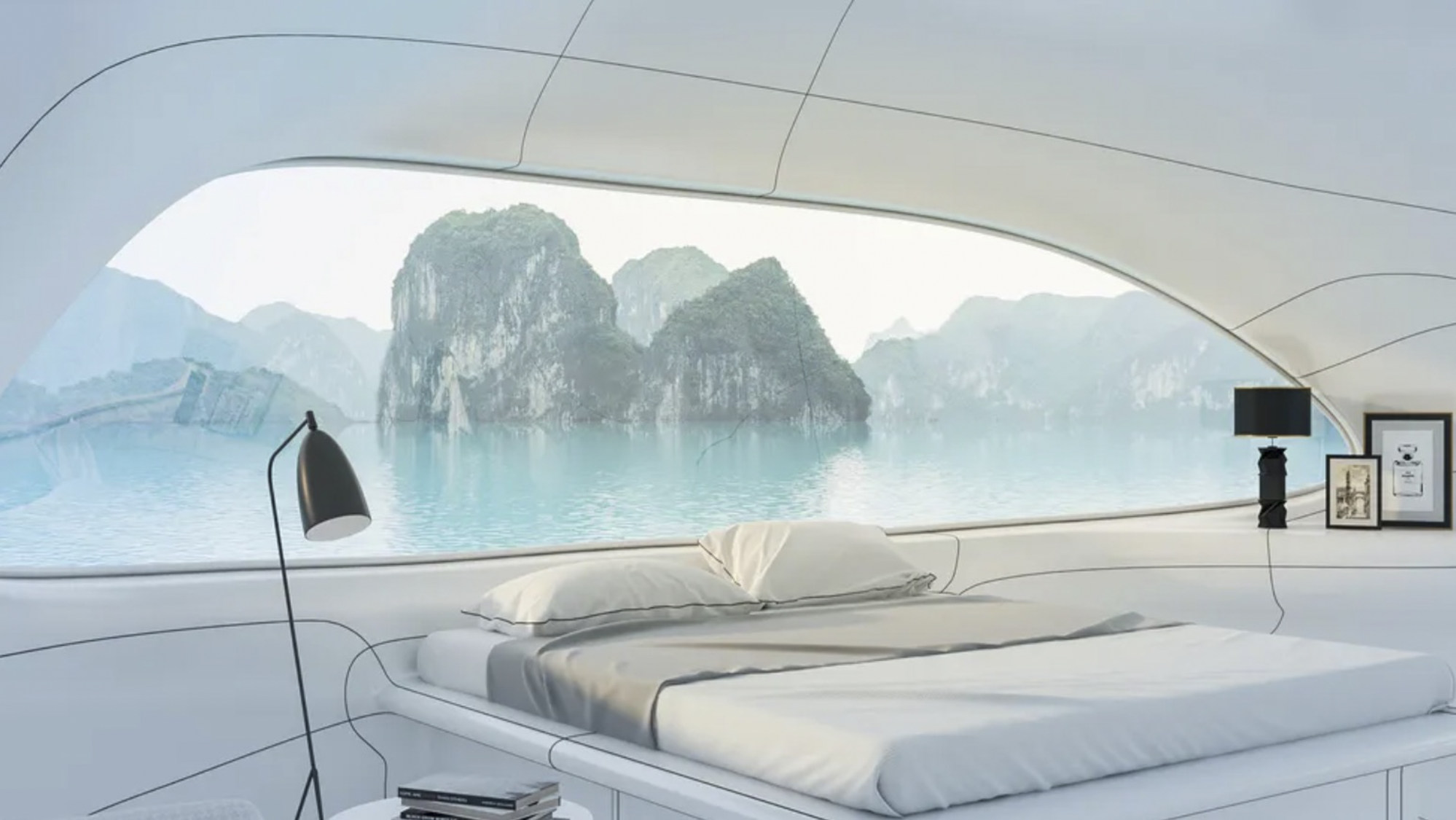 A rendering of a SeaPod bedroom. Photo: Ocean Builders