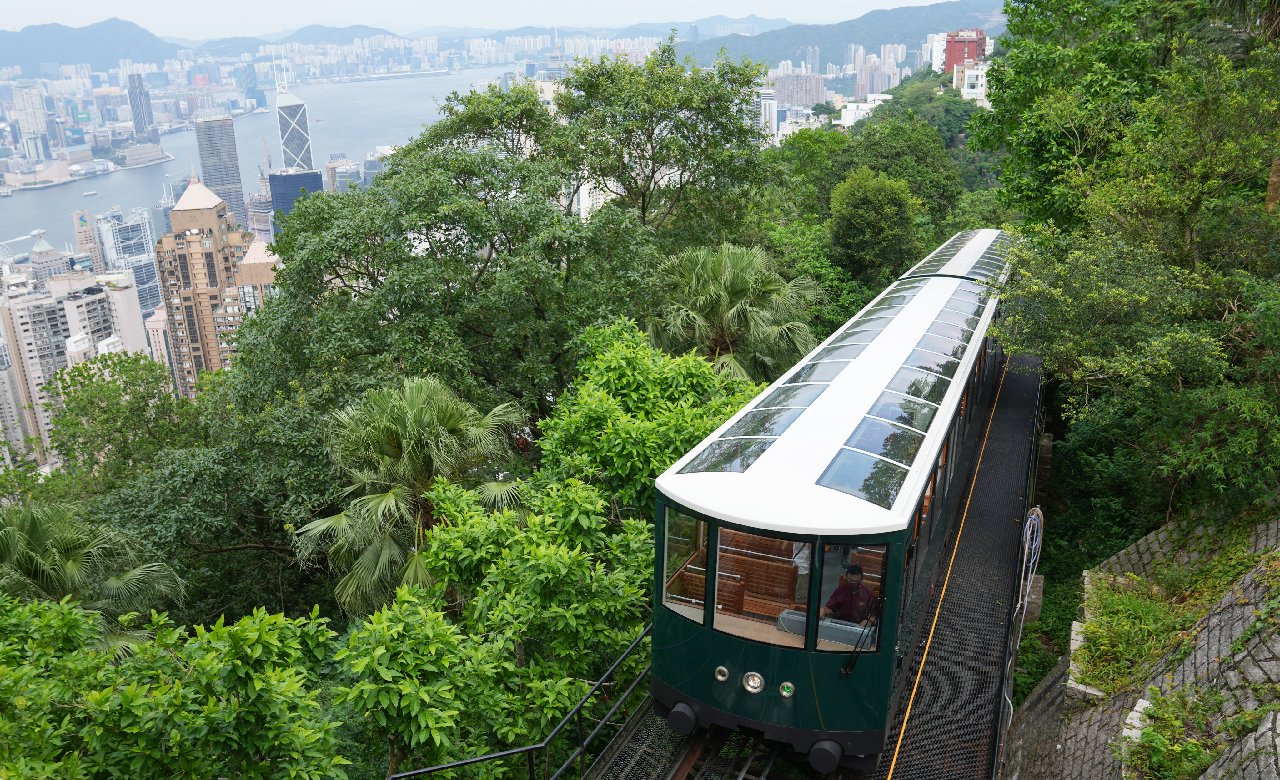 The sixth generation Peak Tram is set to make its long-awaited public debut on Saturday. Photo: Sam Tsang