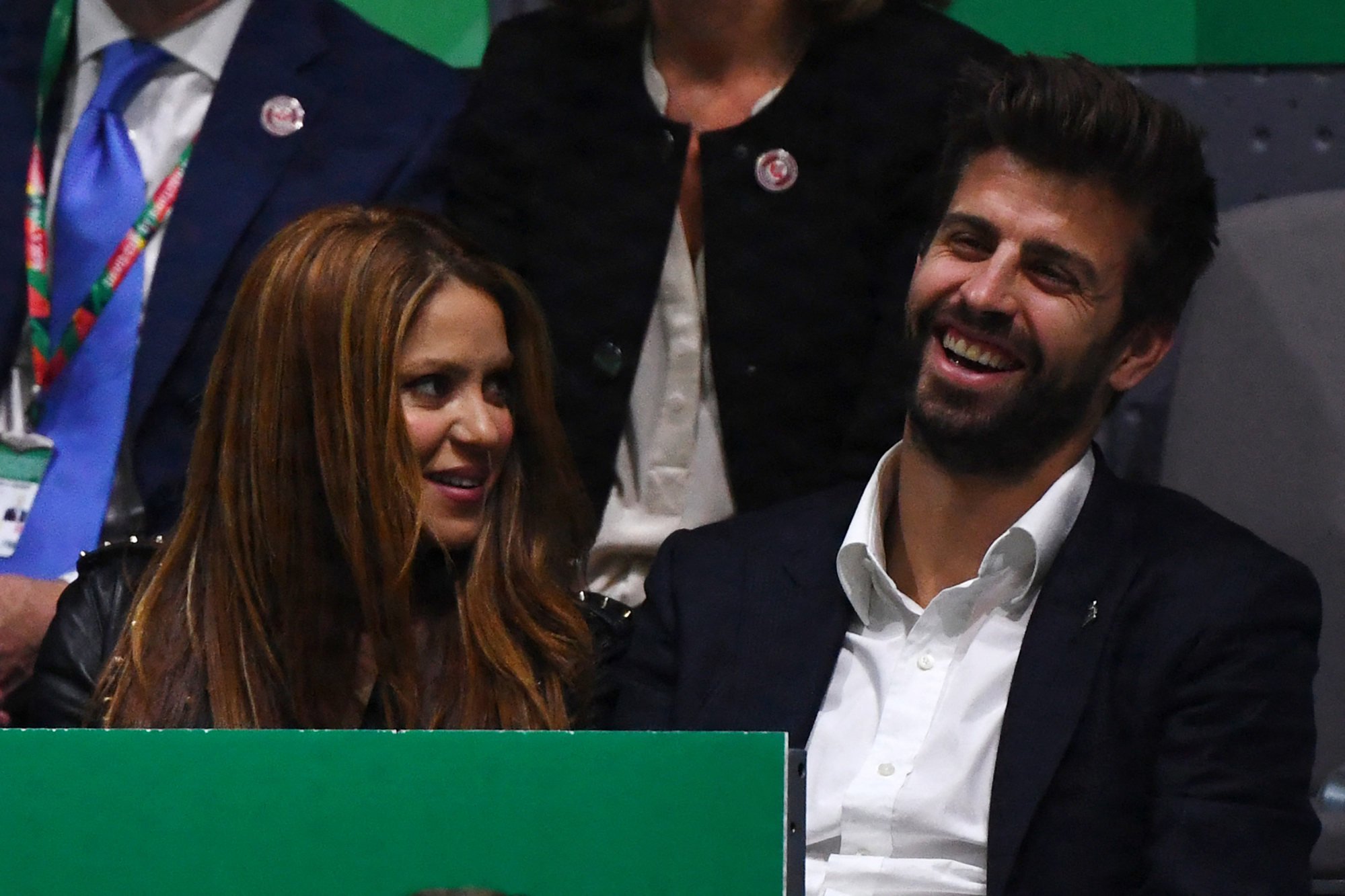 Colombian singer Shakira and her then-partner Gerard Pique watch the Davis Cup Finals in Madrid, in 2019. Photo: AFP/Getty Images/TNS