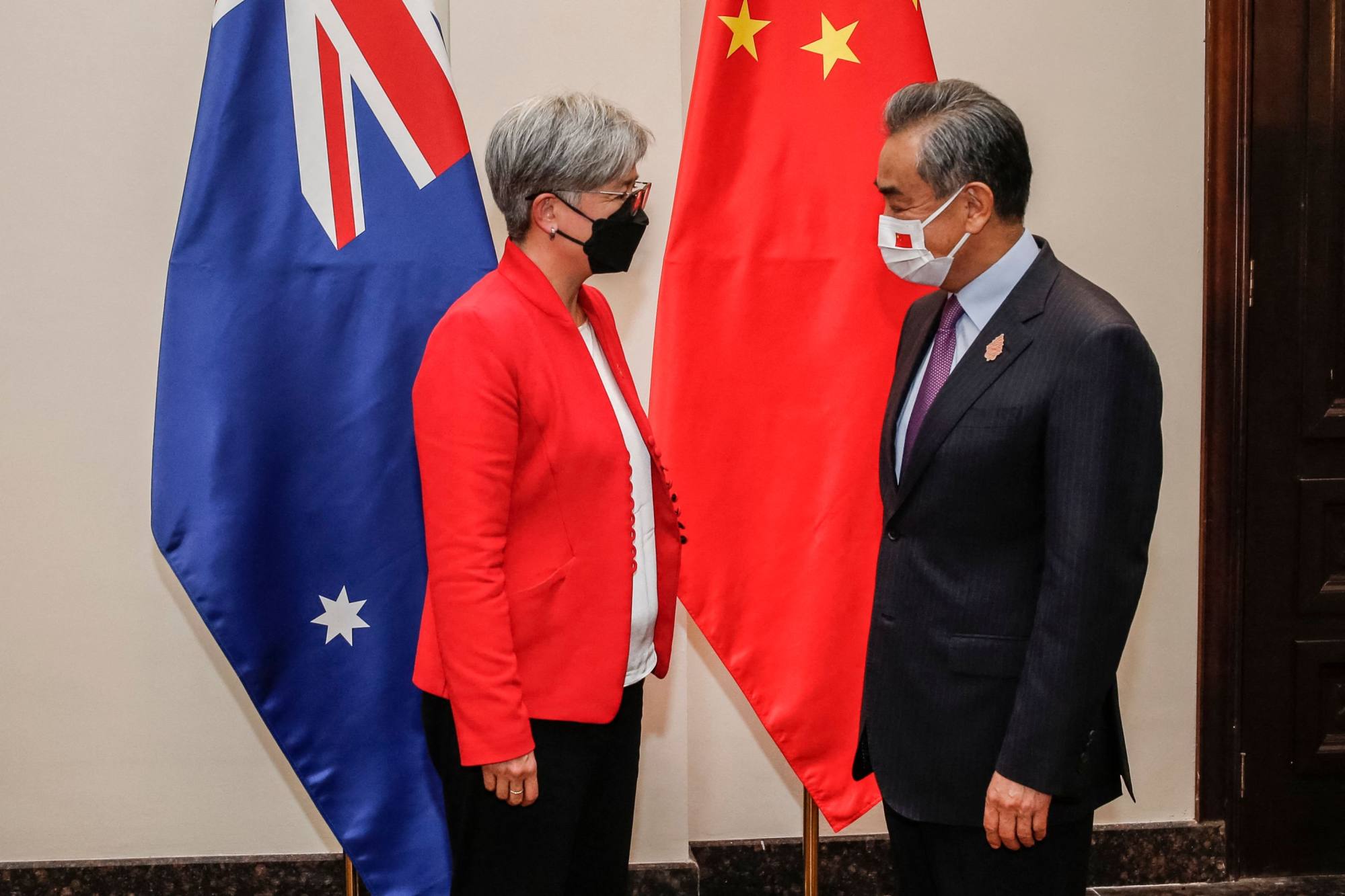 Australian Foreign Minister Penny Wong and her Chinese counterpart Wang Yi have both said they hope to see relations improve. Photo: AFP