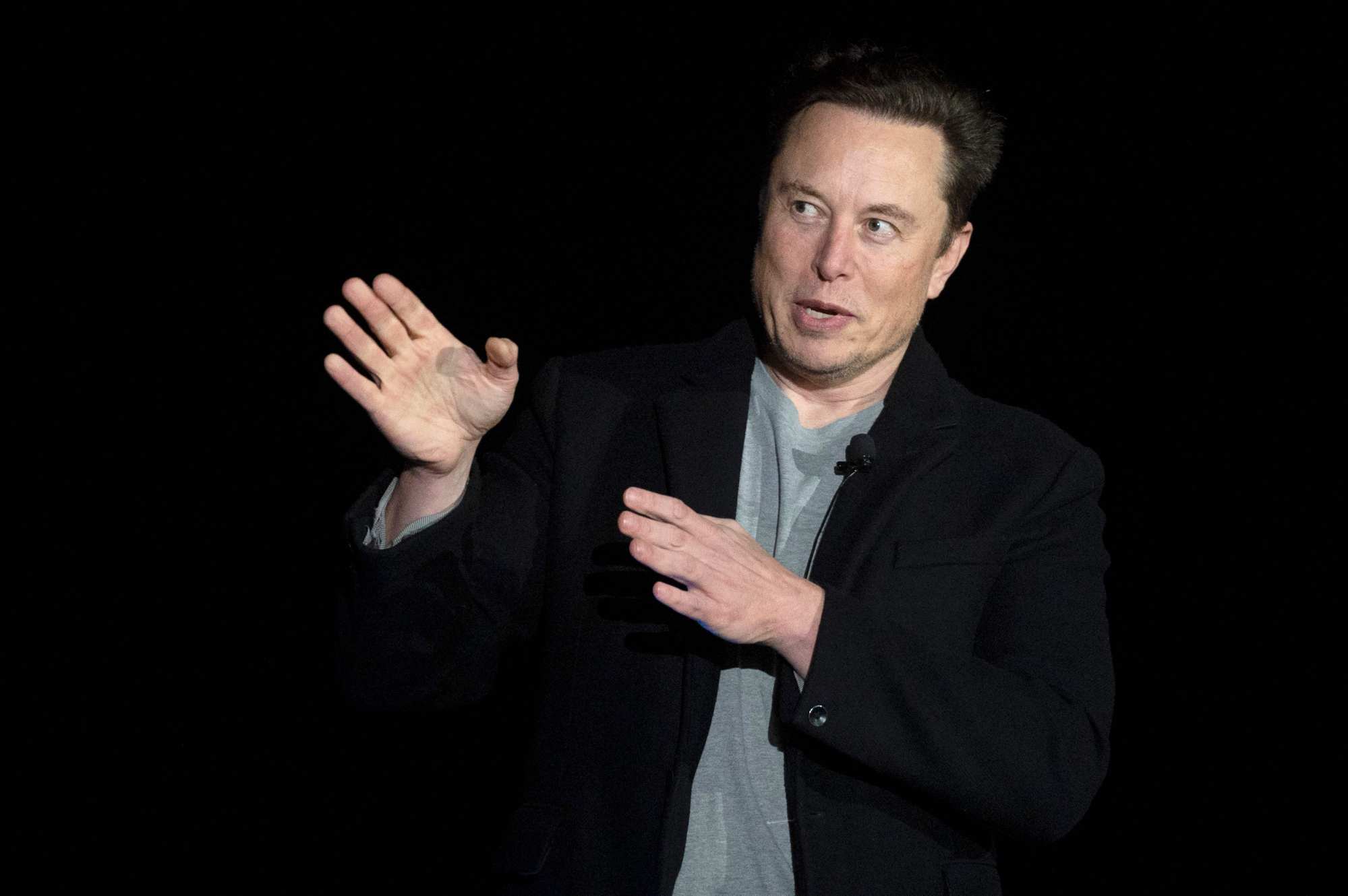Elon Musk speaks on February 10 during a press conference at SpaceX’s Starbase facility near Boca Chica Village in South Texas. Photo: AFP