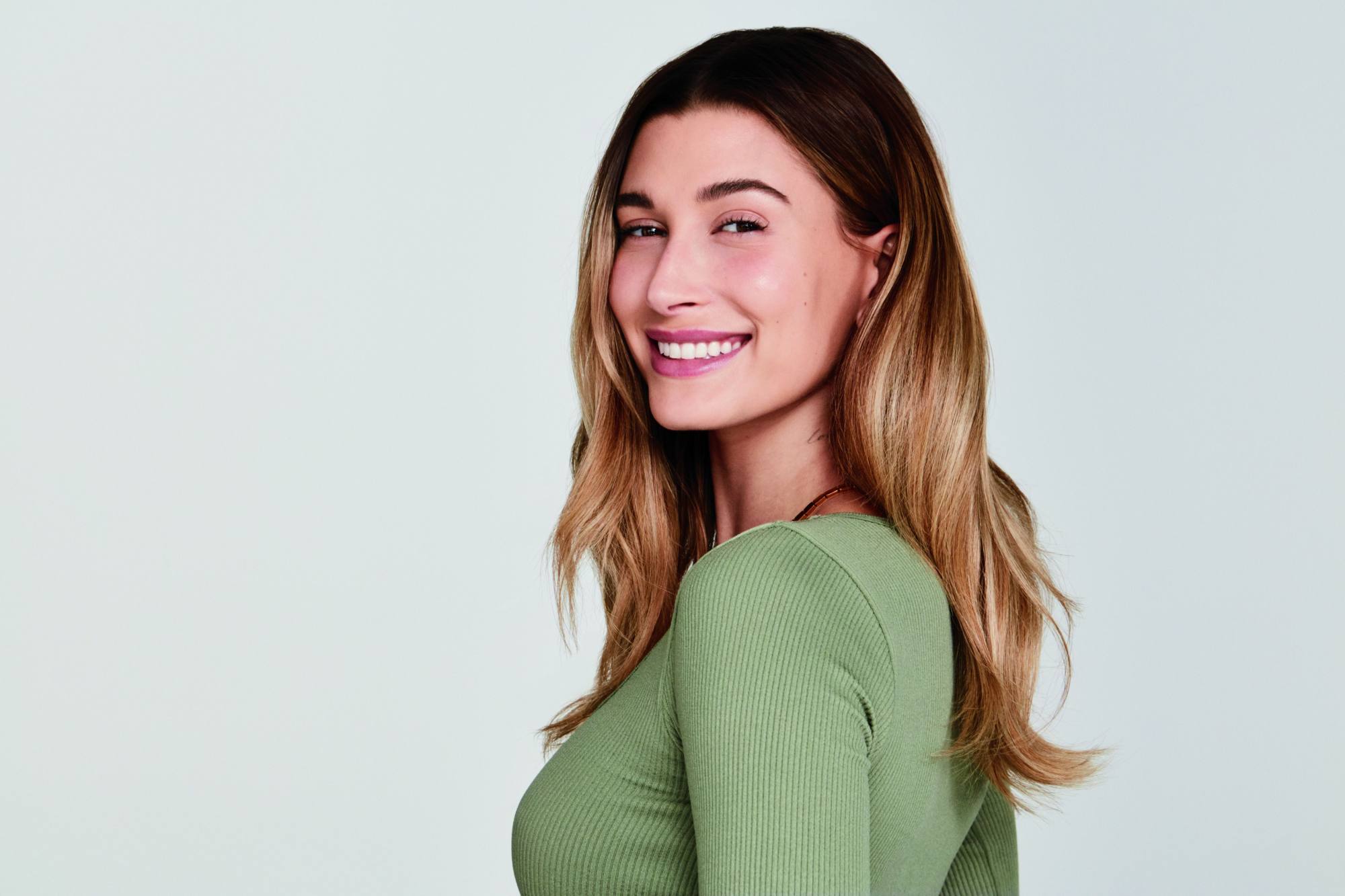 Hailey Bieber showed her engagement ring for the first time on a Vogue cover. Photo: Bareminerals