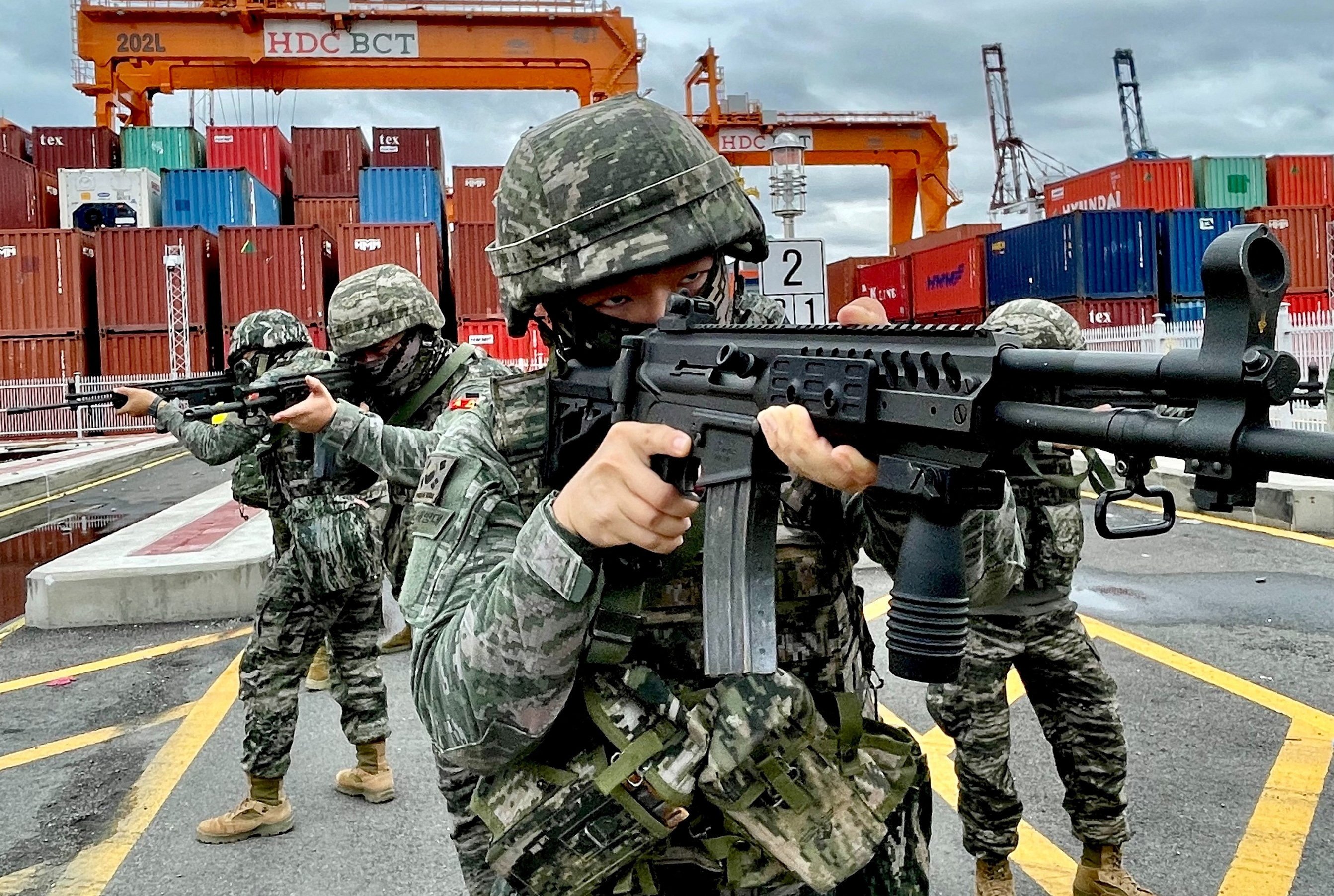 South Korean soldiers take part in an anti-terror drill as part of the Ulchi Freedom Shield exercise. Photo: Yonhap via Reuters