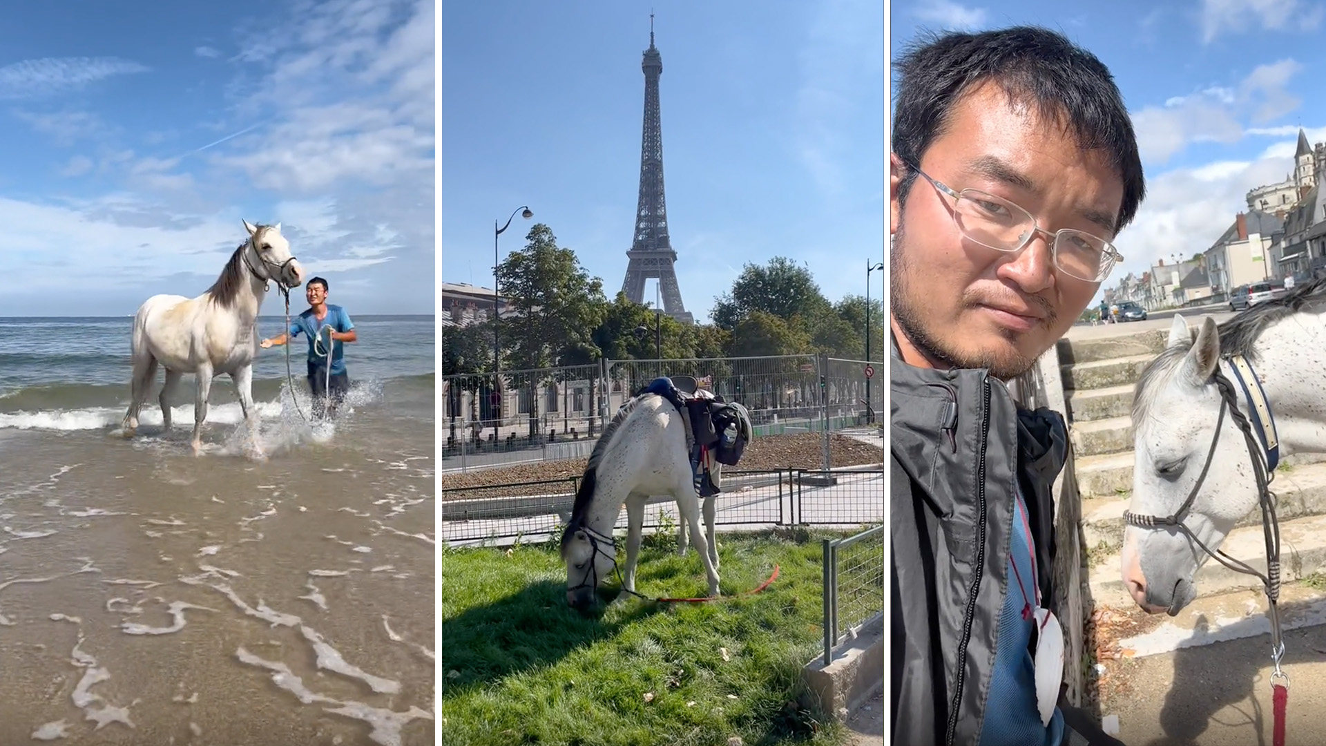 A Chinese man travelling from Europe to China on horseback has won fans with his quirky online video diary about the adventures he and his ‘naughty’ horse are having. Photo: SCMP composite