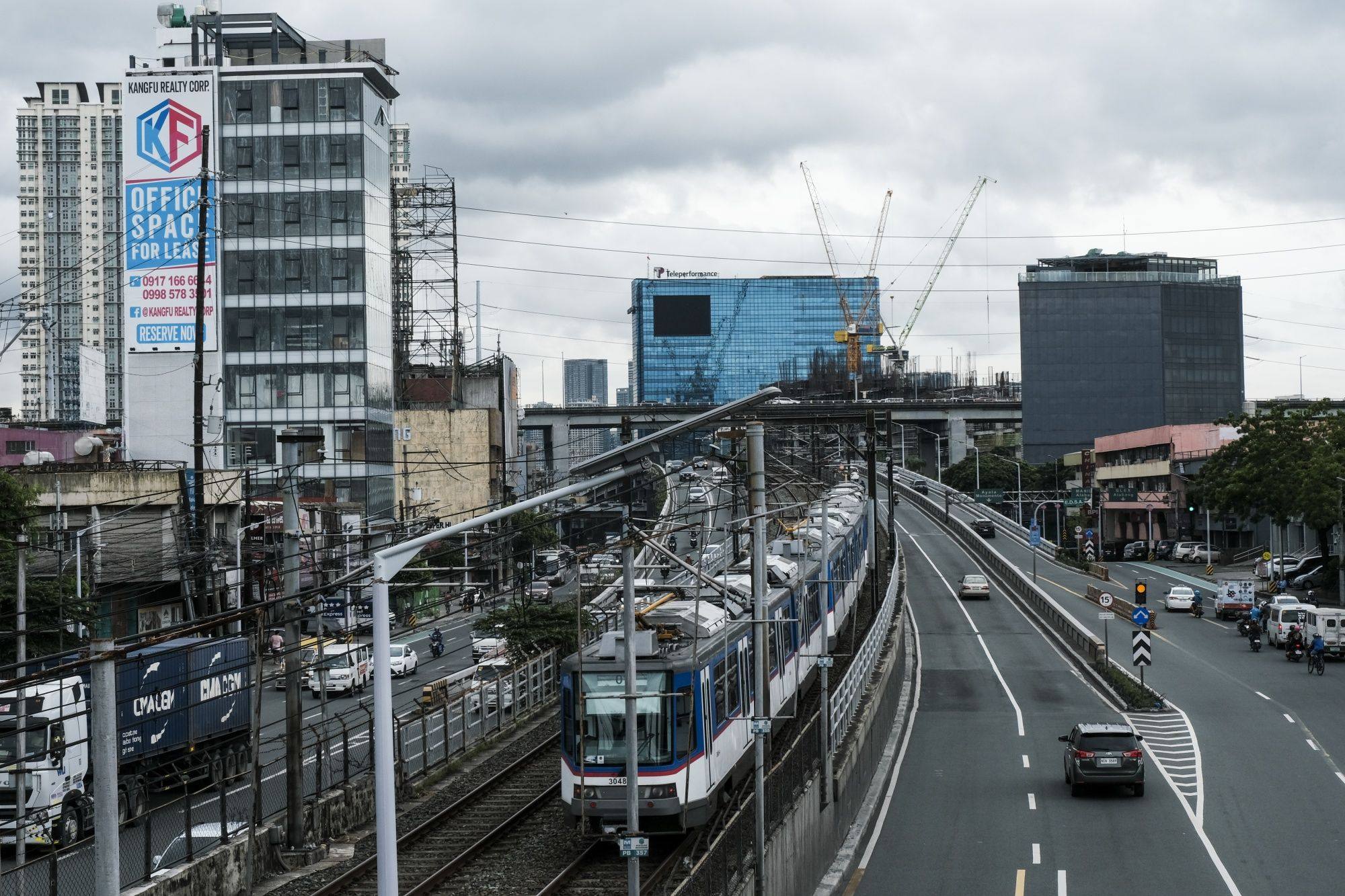 A Metro Rail Transit train in Makati City, Metro Manila. Philippine President Ferdinand Marcos Jnr has targeted improvements in country’s rail transport network. Photo: Bloomberg