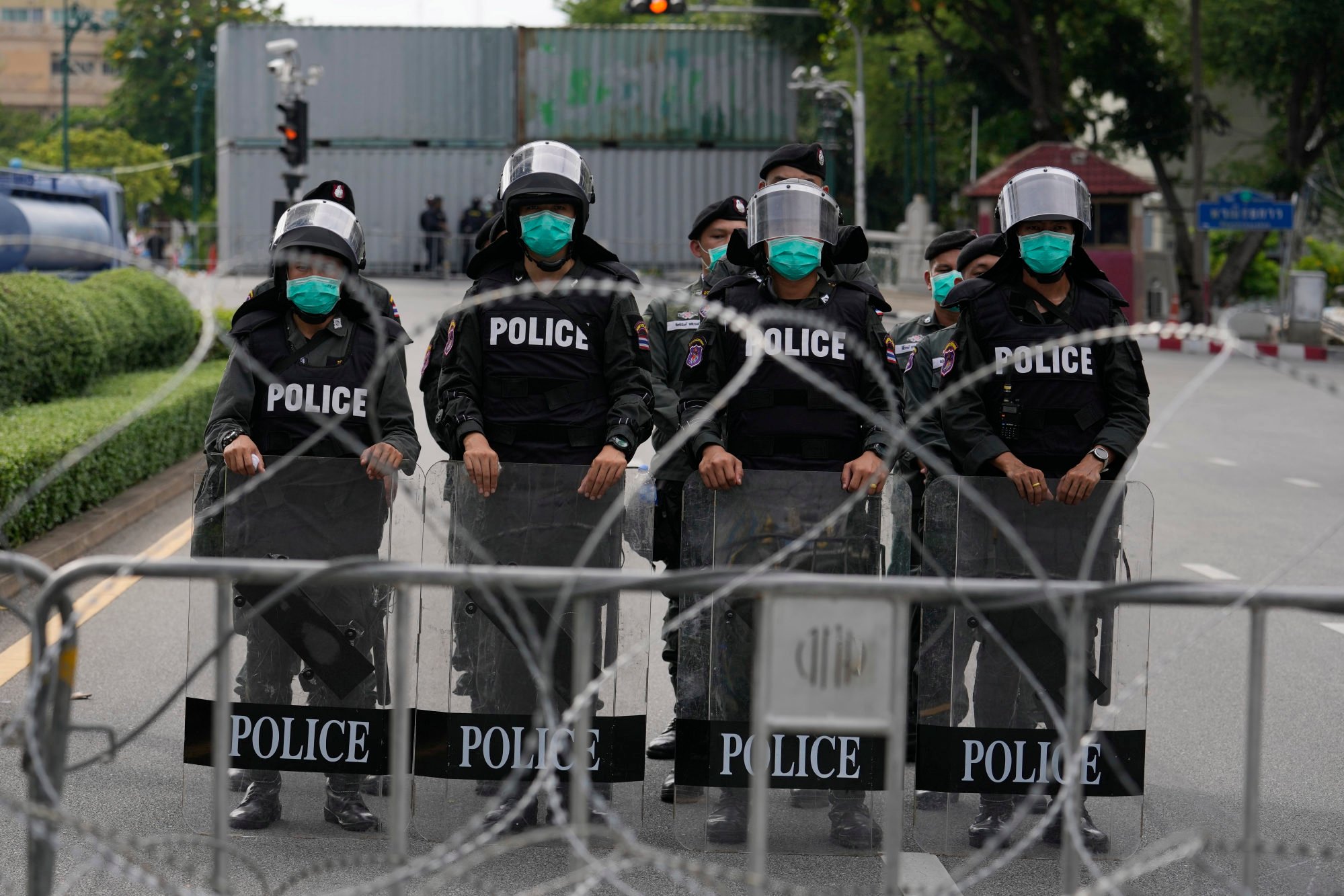 Riot police in Bangkok. Thai police believe more than US$1 billion was conned from their country’s citizens amid the pandemic. Photo: AP