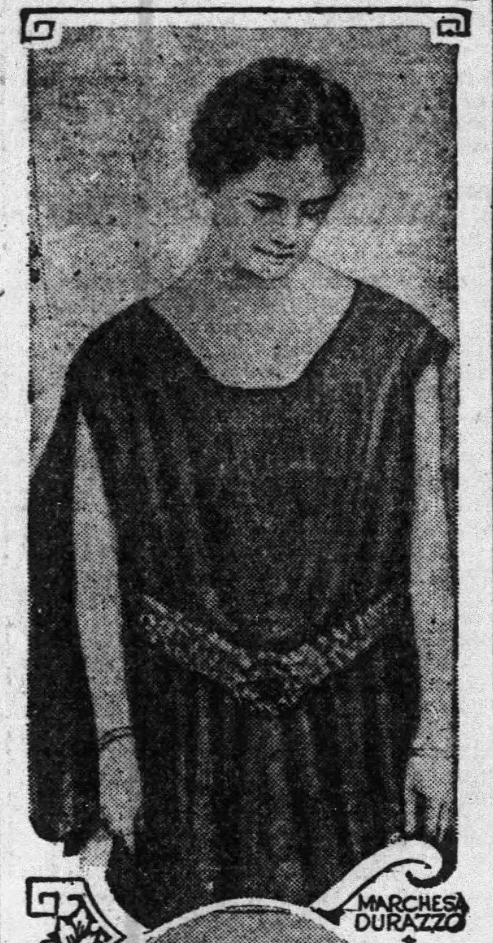 The Marchesa Durazzo, Amanda Durazzo, pictured in The Buffalo Times on December 2, 1923.
