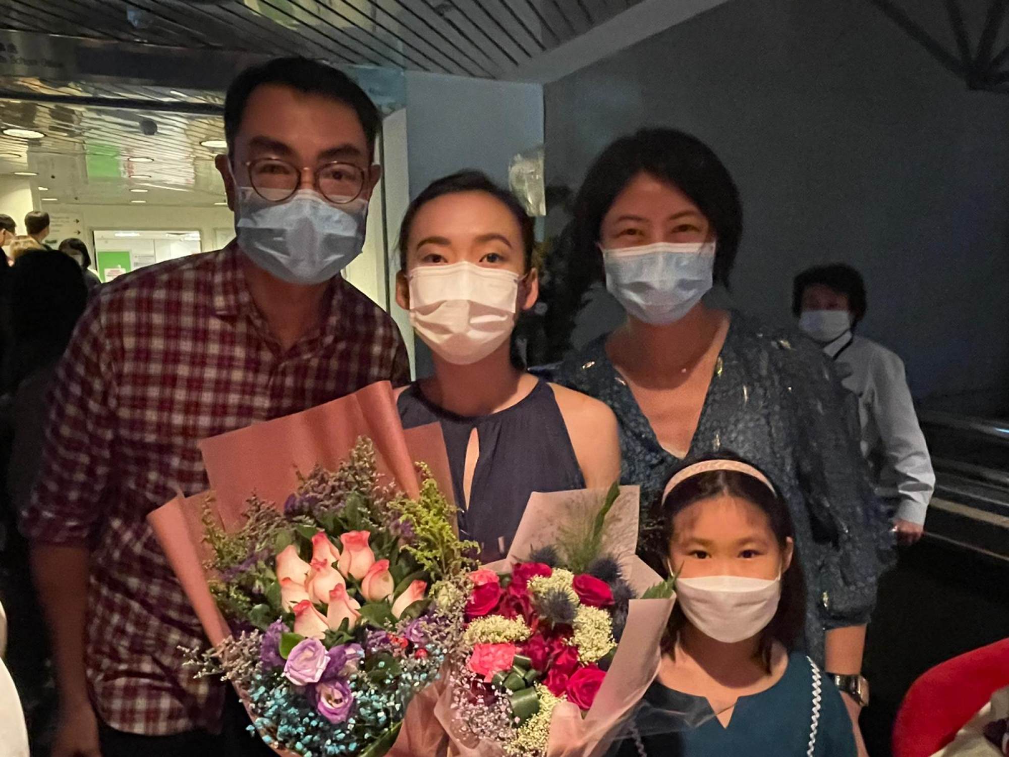 Kenneth Tsang (left), HKBO’s senior adviser, and his family attended former HKBO member Ding Yijie’s graduation recital at The Hong Kong Academy for Performing Arts in 2022. Photo: Hong Kong Blind Orchestra