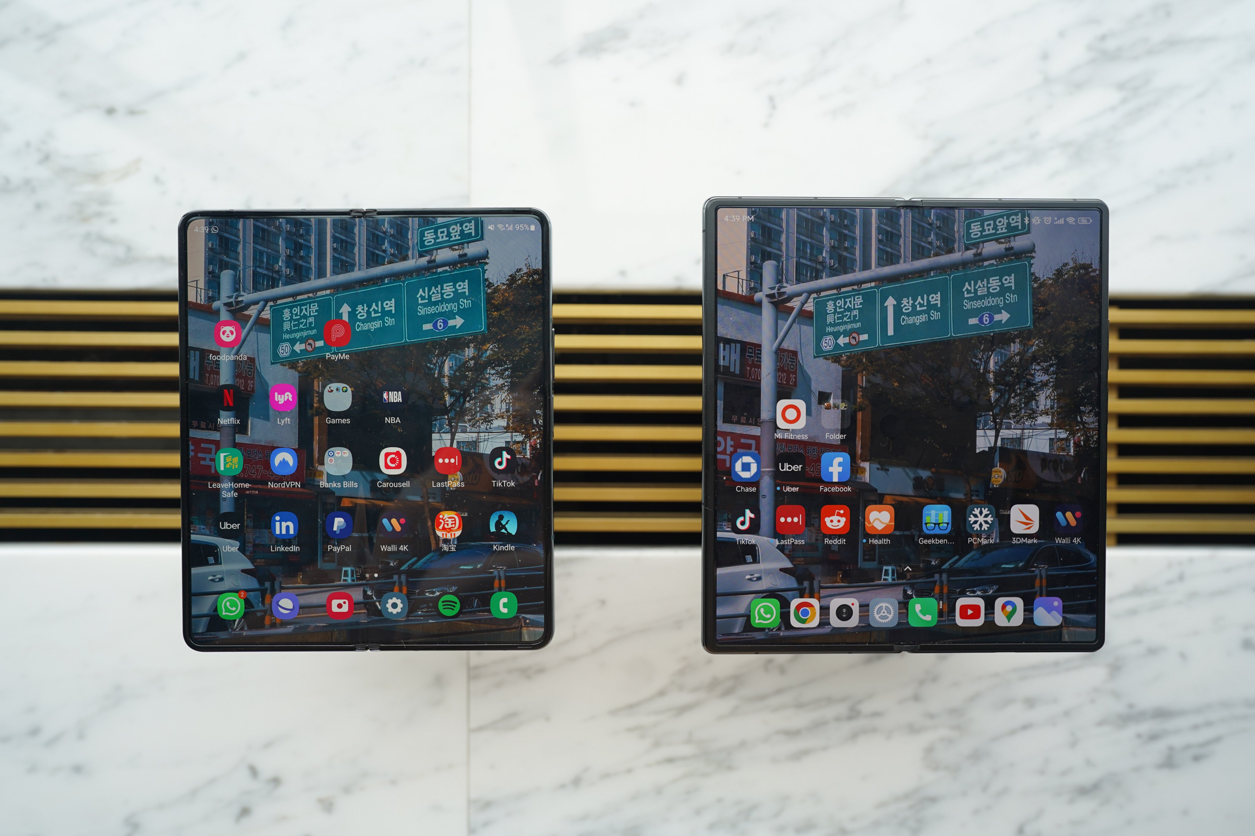 Who made the better foldable smartphone, Xiaomi or Samsung? We take a look at the Xiaomi Mix Fold 2 (right) and the Samsung Galaxy Z Fold 4. Photo: Ben Sin