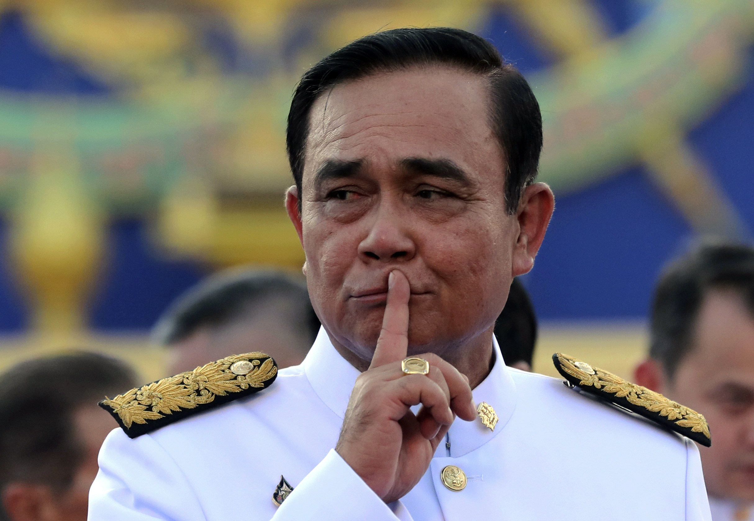 Prime Minister Prayuth Chan-ocha gestures after a group photo call with his cabinet members at Thailand’s Government House in 2019. Photo: AP