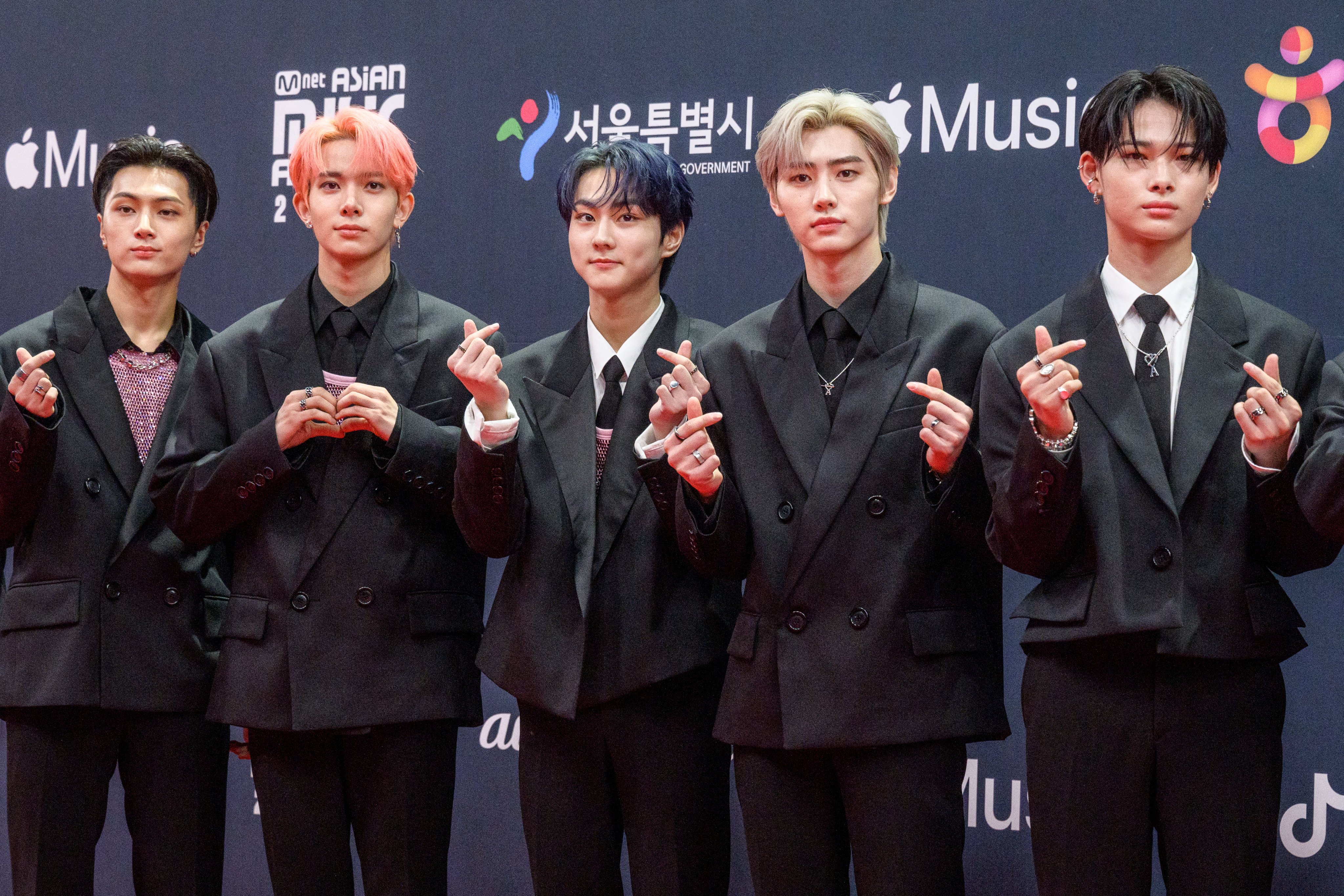 K-pop boy group Enhypen at the Mnet Asian Music Awards (MAMAs) in Seoul, South Korea, on December 11, 2021. Photo: AFP