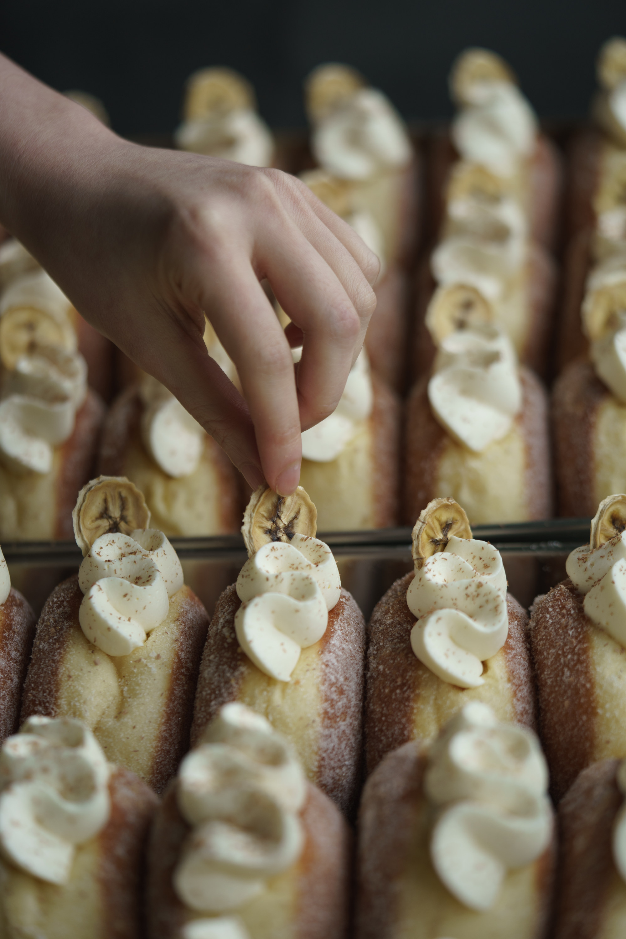 Banoffee pie bomboloni from Dough Beings. Photo: Dough Beings