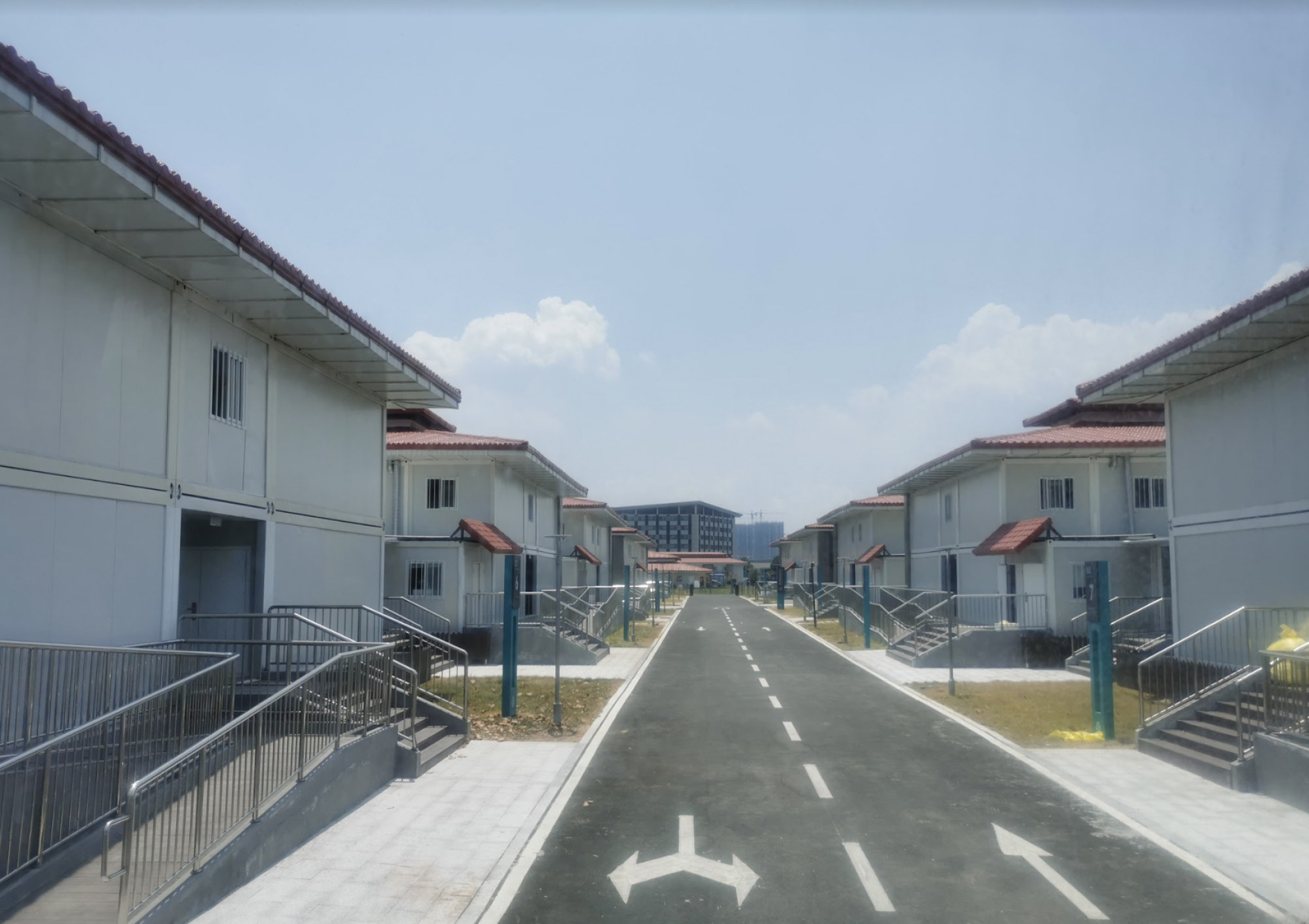 The compound seen from the bus leaving quarantine in Fuzhou.