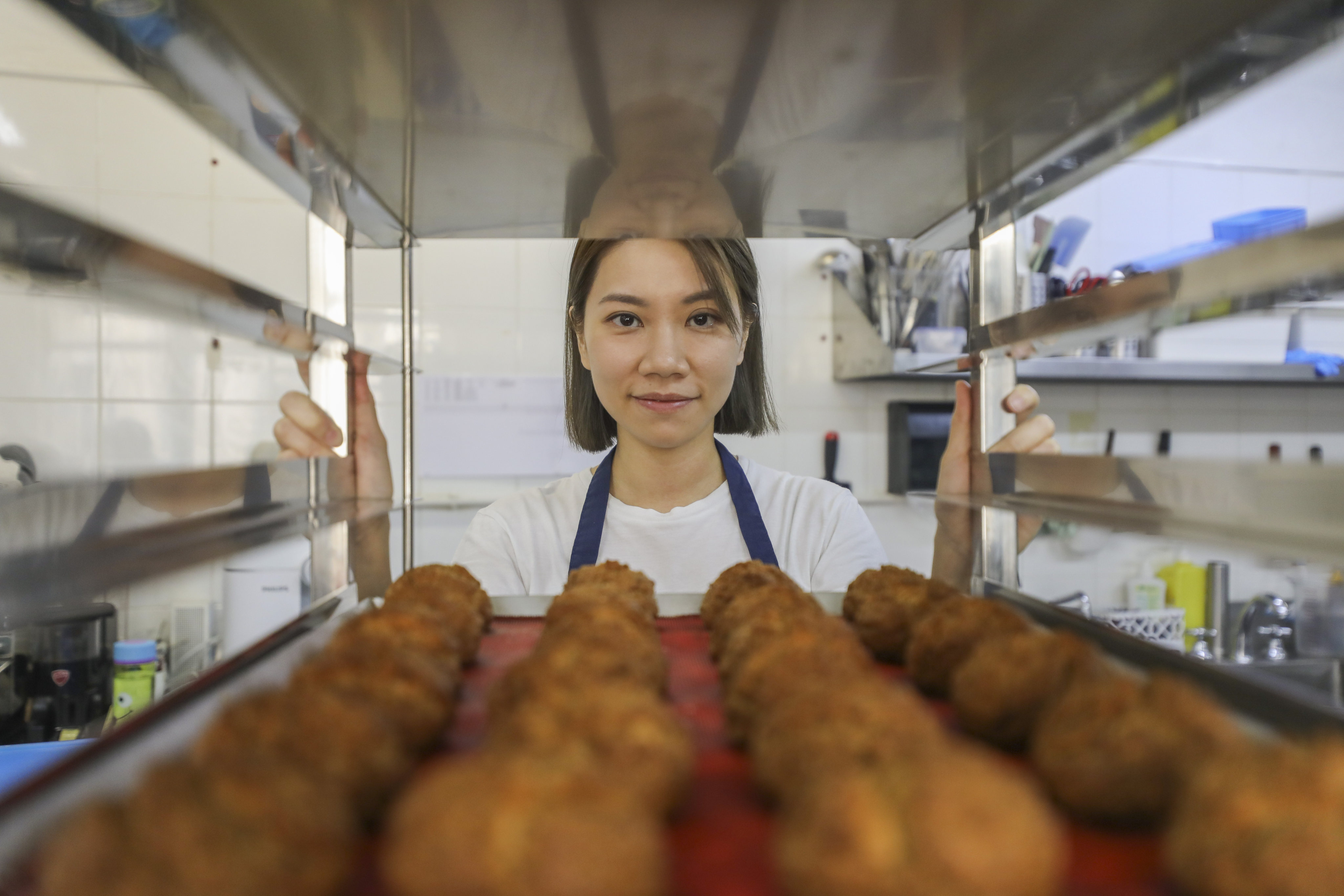 Founder of Grandma’s Scones Evon Cheung Yin-fong at her kitchen in Kowloon Bay.  Photo: Xiaomei Chen
