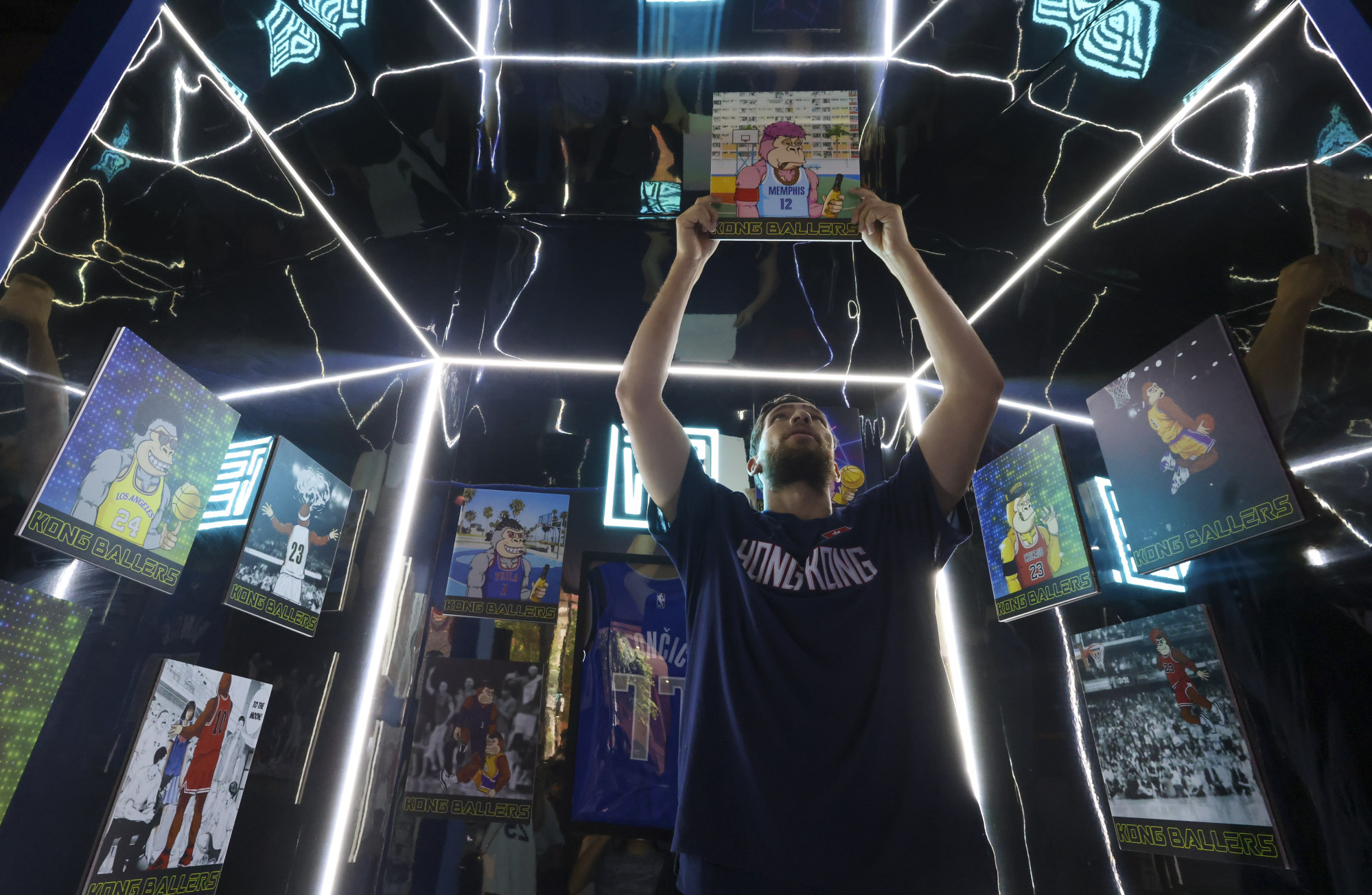 Duncan Reid, captain of the Hong Kong basketball team, attends the media preview of Kong Ballers NBA x NFTs (Hong Kong’s first ever NFT project featuring a basketball theme), in Causeway Bay, Hong Kong. Photo: Dickson Lee