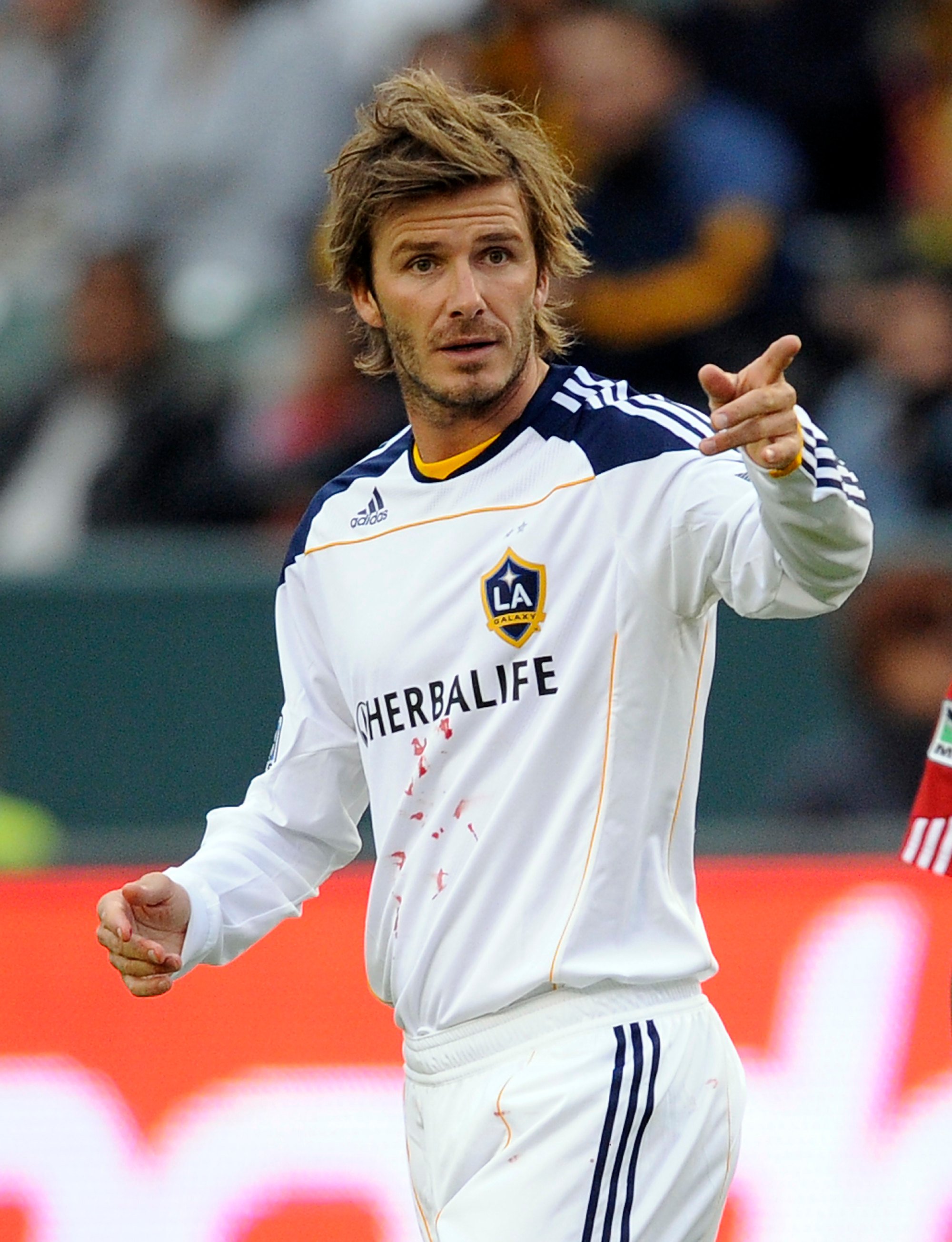 Vintage MLS Adidas LA Galaxy David Beckham Long Sleeve Soccer Jersey