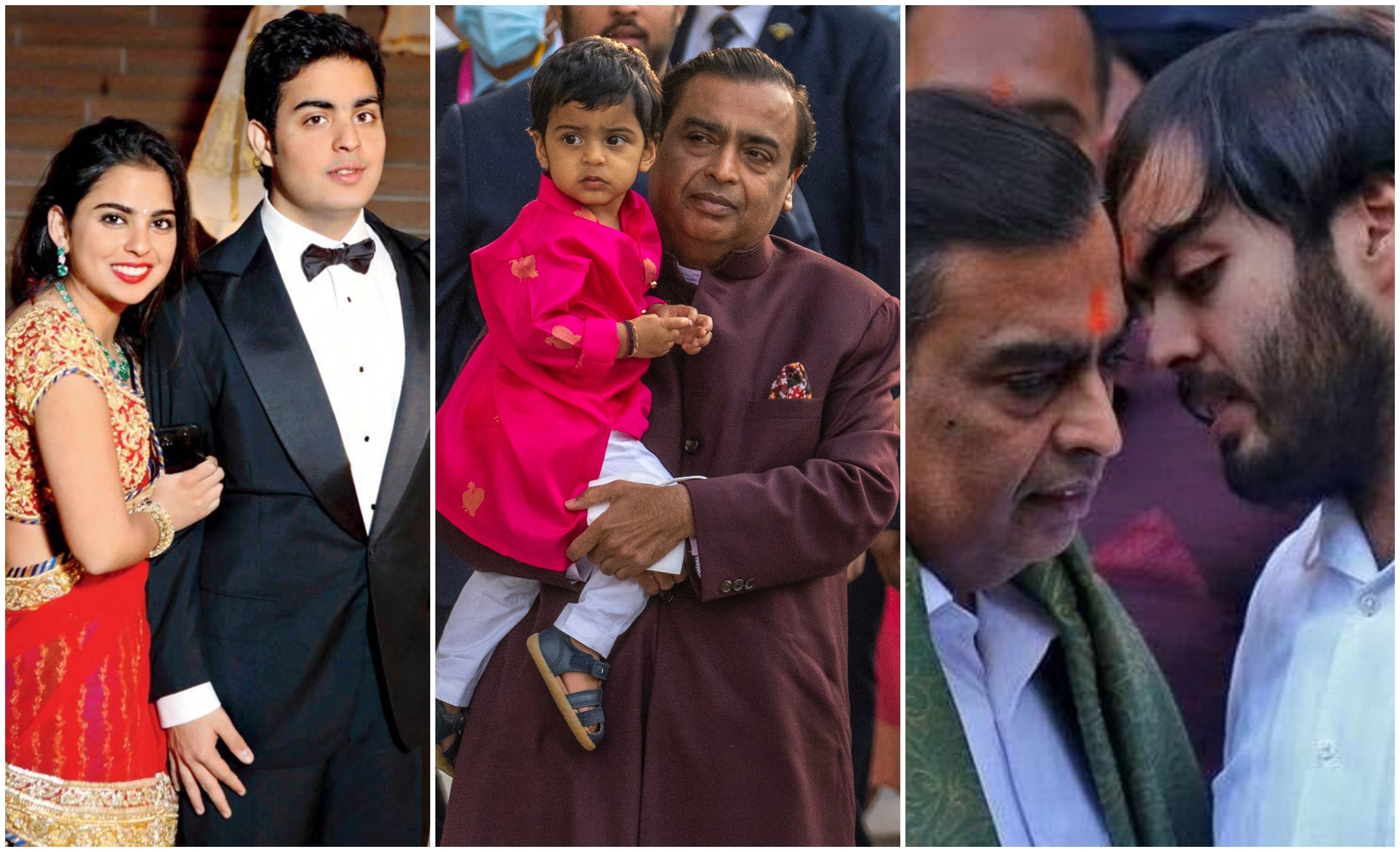 The future of Mukesh Ambani’s Reliance has been revealed, and he’s keeping it in the family as expected. Photos: Instagram / @ambanifamily, AP
