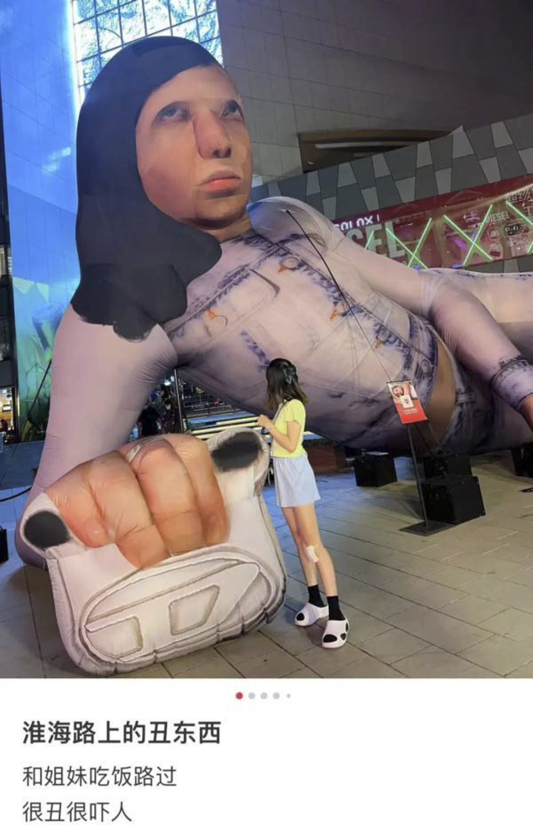 Obnoxious Inflatable ‘Hideous’ giant inflatable doll installed by Italian fashion brand in ...