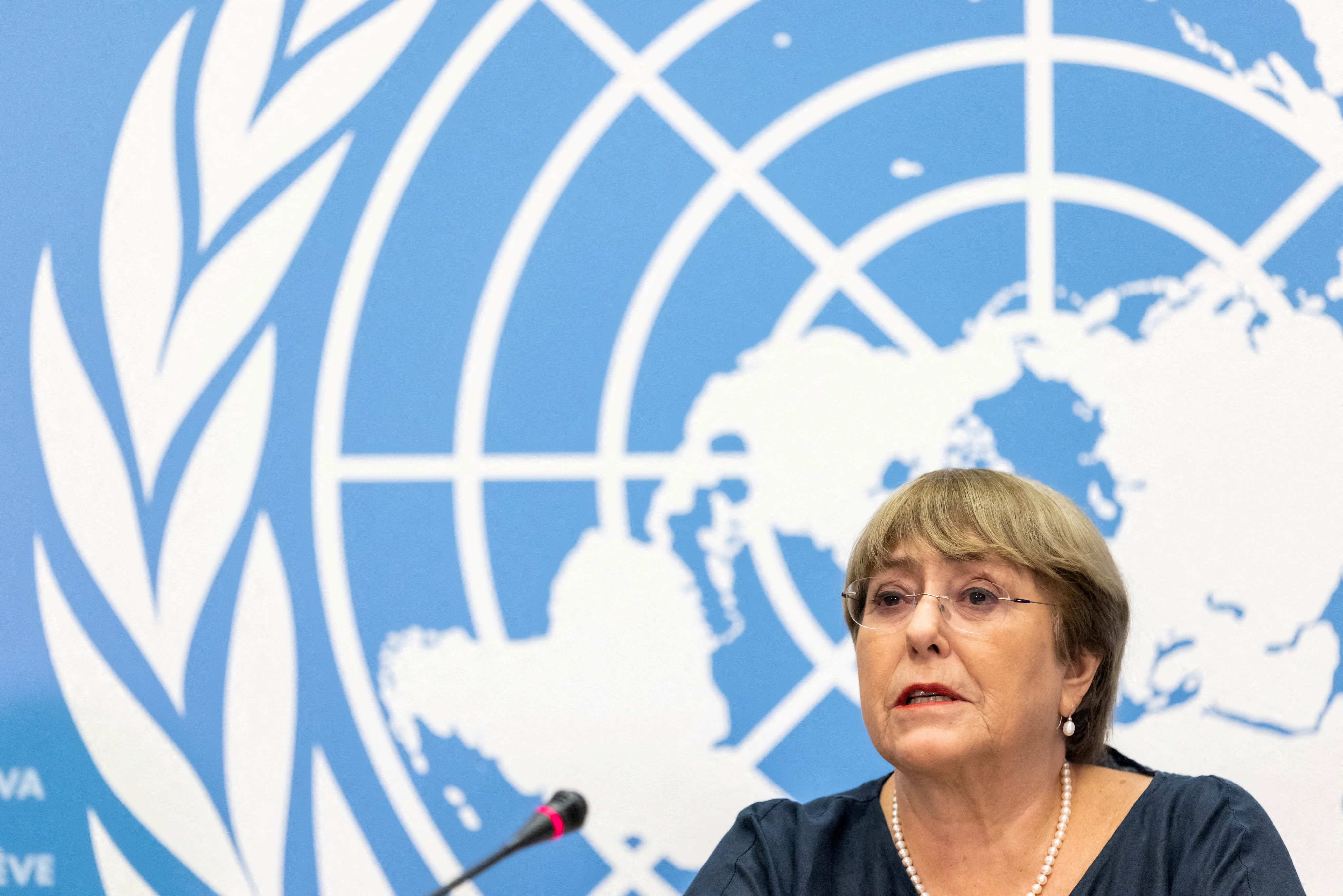 United Nations High Commissioner for Human Rights Michelle Bachelet speaking last Thursday in Geneva. Photo: Reuters
