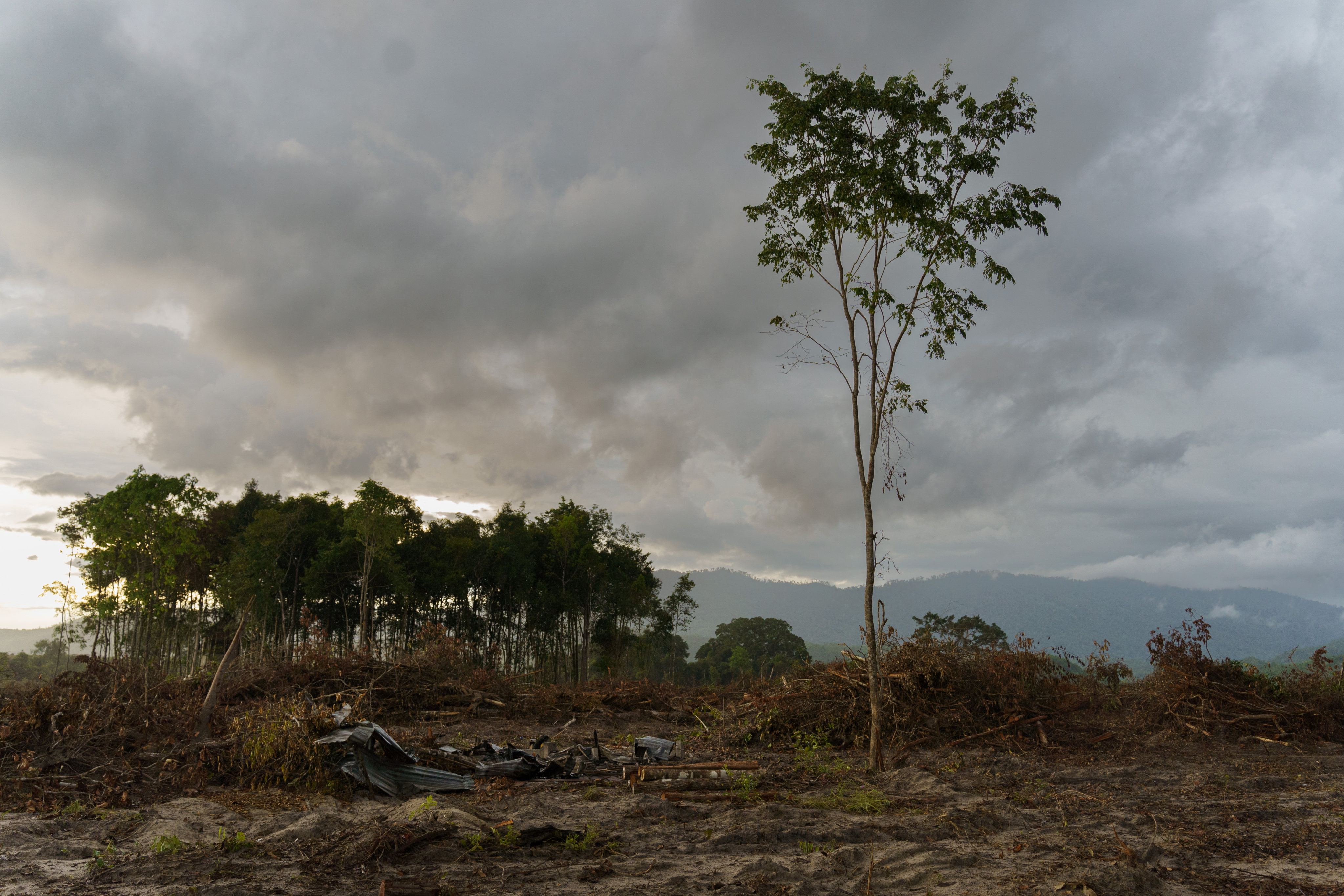 June 11, 2022 - Pou Meas village - Kampong Speu (Cambodia). The remains of Prom Thomacheat’s living quarters that were shuttered and burned down by workers hired by the Brigade 70 unit © Thomas Cristofoletti / Ruom