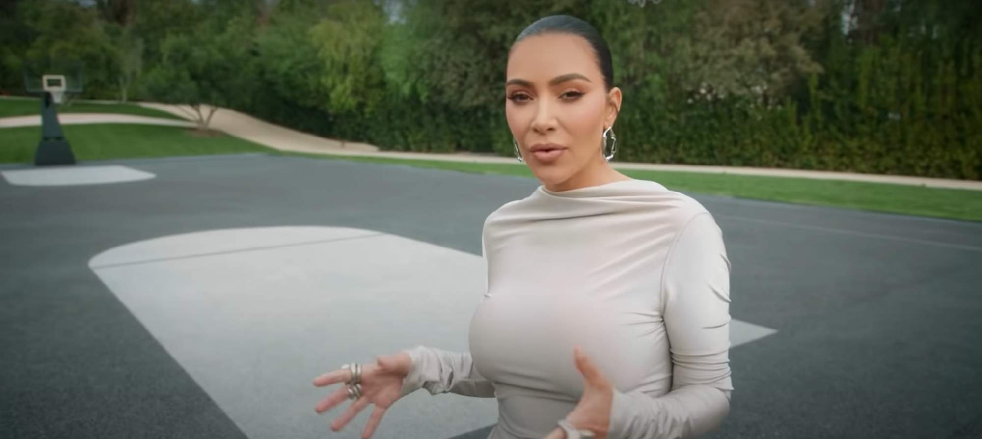 Kim Kardashian favours a monochrome palette at home. Photo: Youtube
