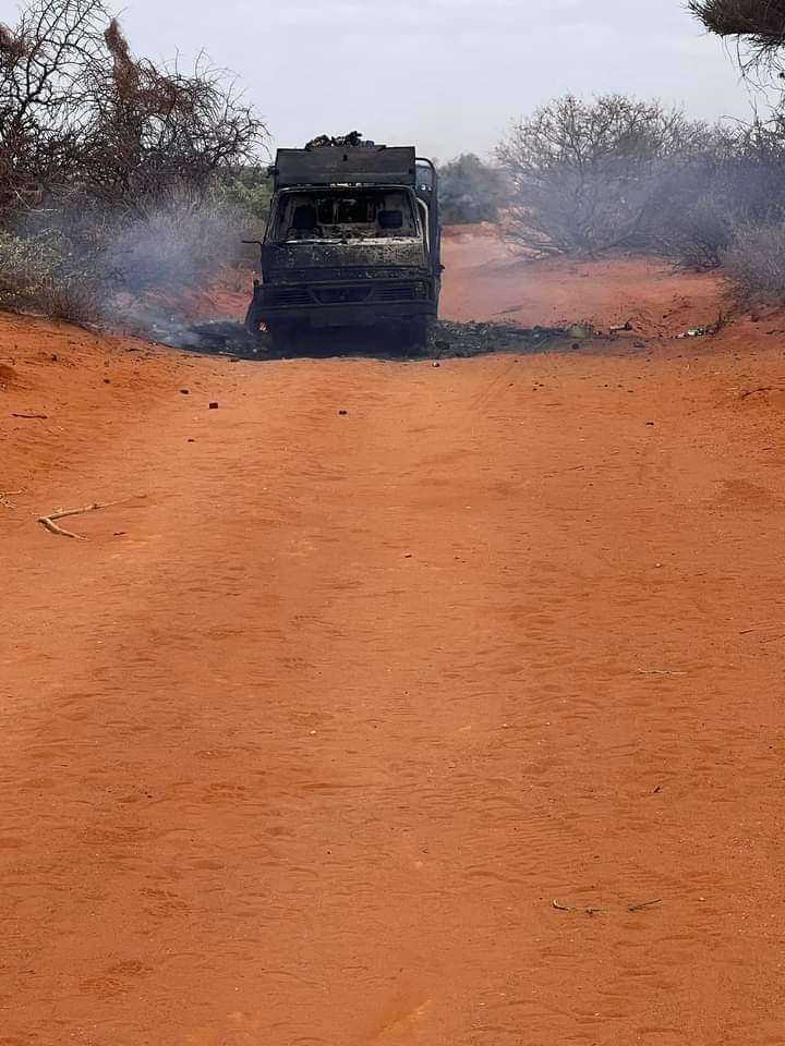 A mobile phone photo shows the scene of an attack on the outskirts of Beledweyne, the administrative town of Somalia’s Hirshabele state on Saturday. Photo: Xinhua