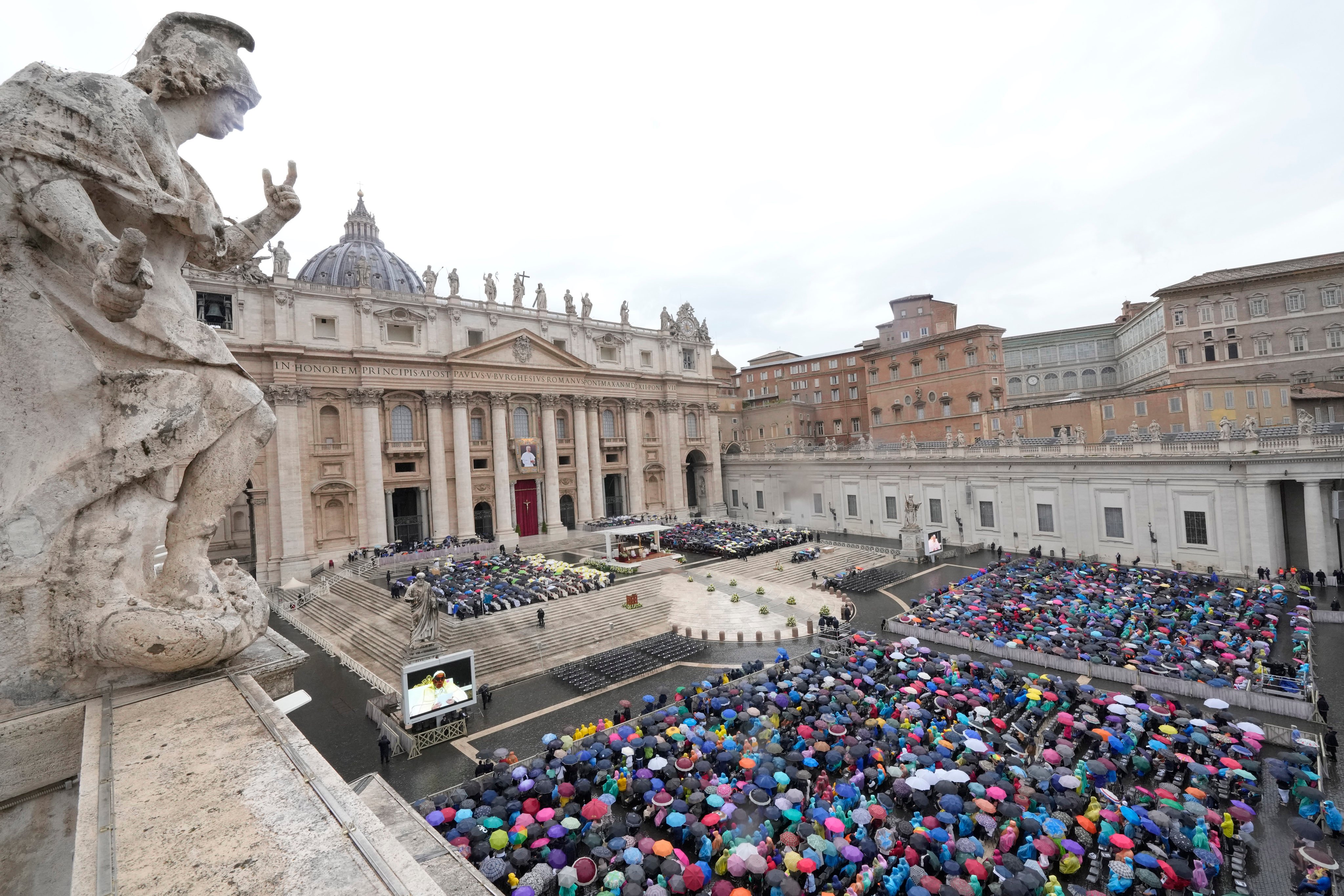 A view of St. Peter’s Square during the beatification ceremony of late pope John Paul I led by Pope Francis at the Vatican on September 4. Photo: AP