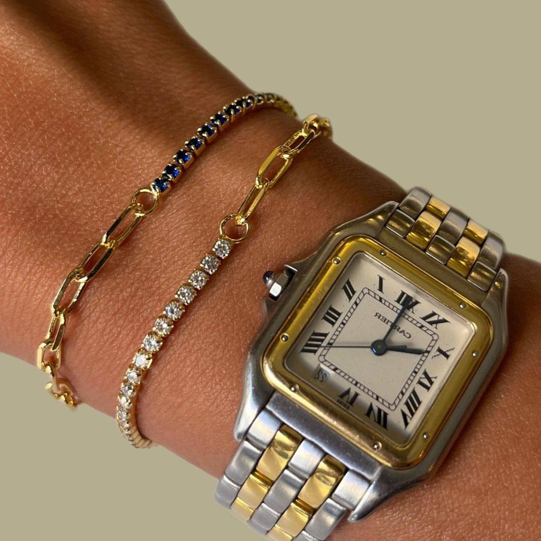 Tennis bracelets are perfect for wrist stacking. Photo: Instagram