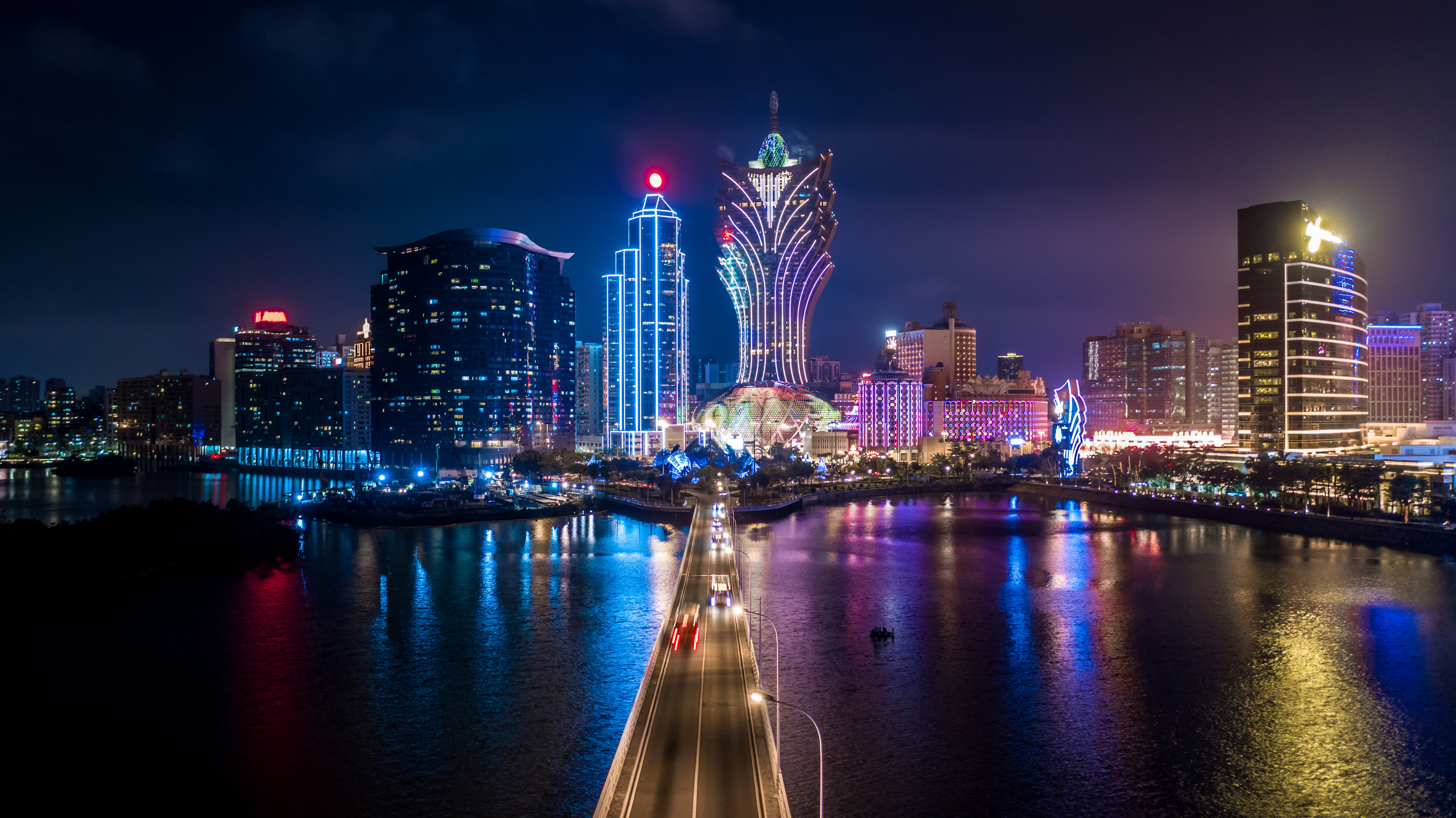 Macau’s skyline at night. China’s Ministry of Finance aims to help diversify the city’s economy into financial services through the bond offerings. Photo: Shutterstock