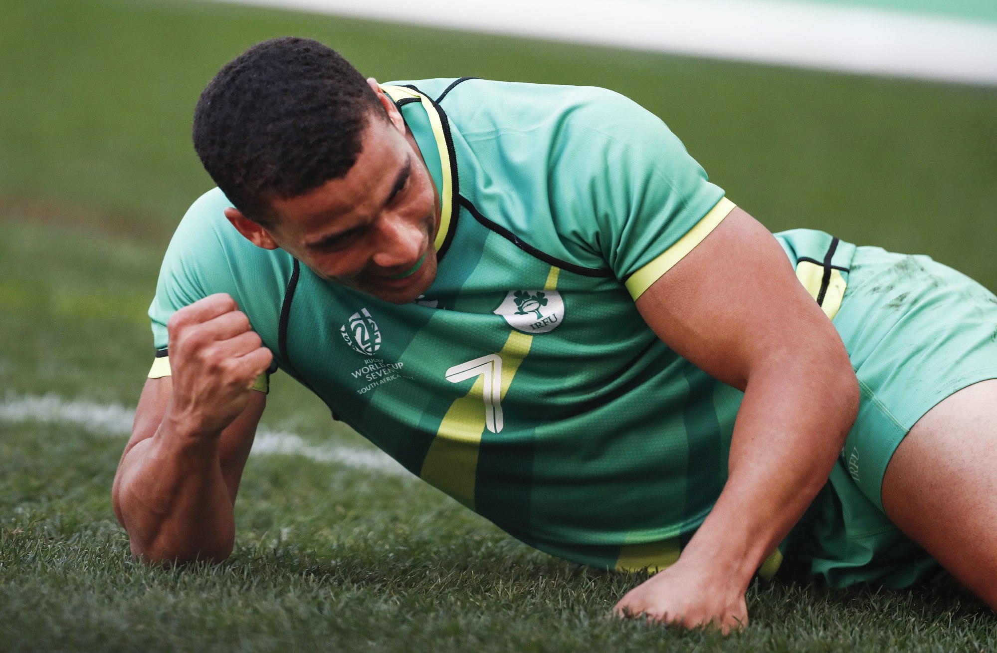 Jordan Conroy reacts after scoring for Ireland. Photo: EPA-EFE