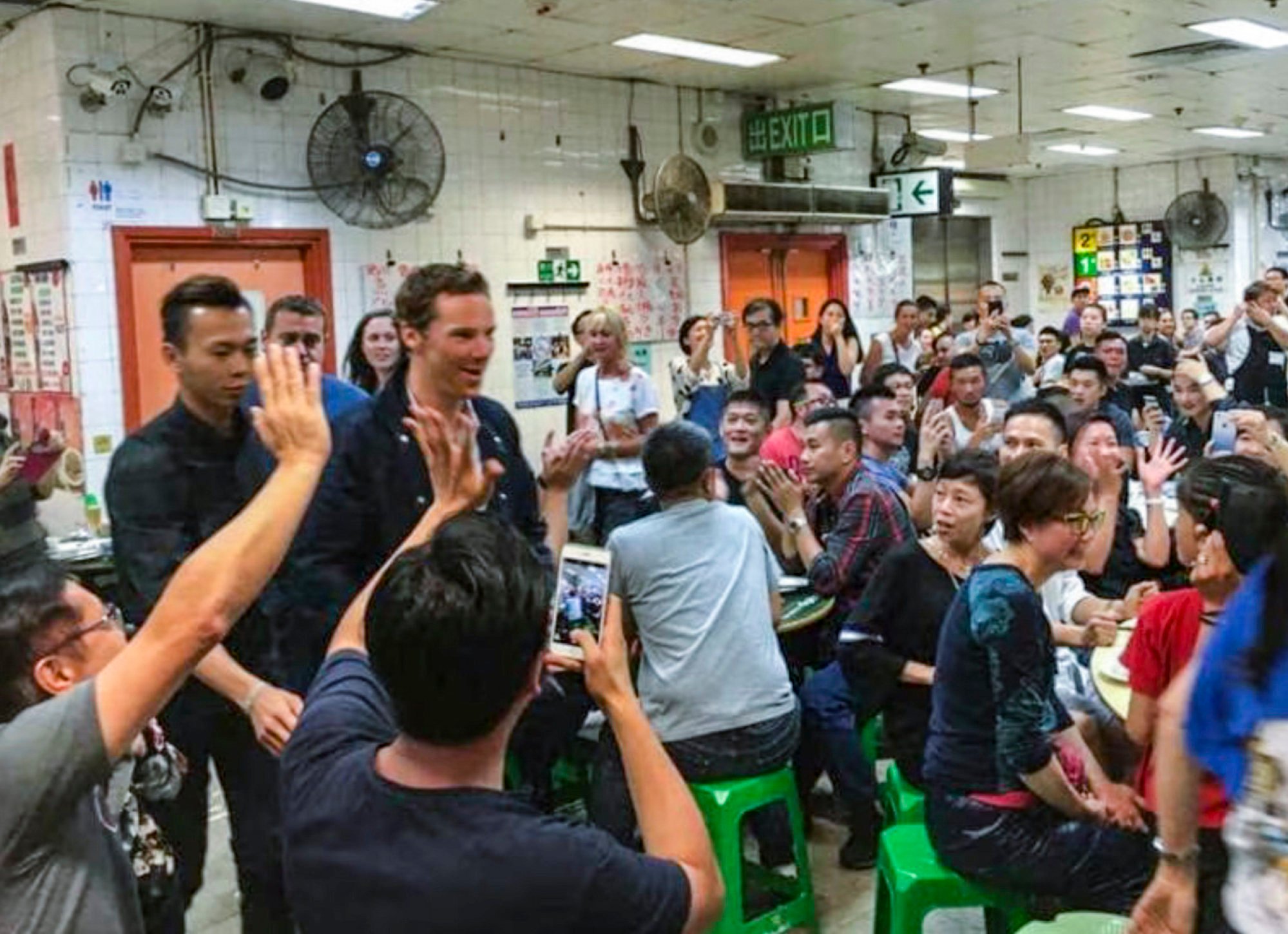 Benedict Cumberbatch visits Tung Po Kitchen during the filming of Doctor Strange in Hong Kong in 2016. Photo: Instagram
