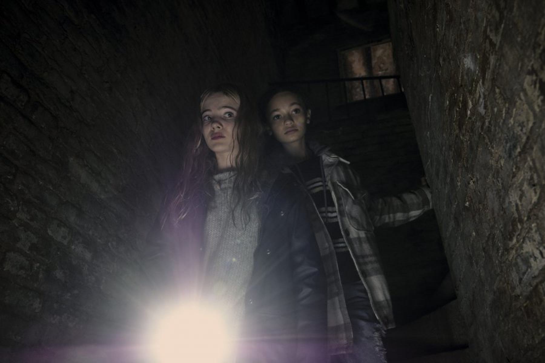 Freya Allan as Kail and Nico Parker as Ellie in The Third Day. Photo: Handout