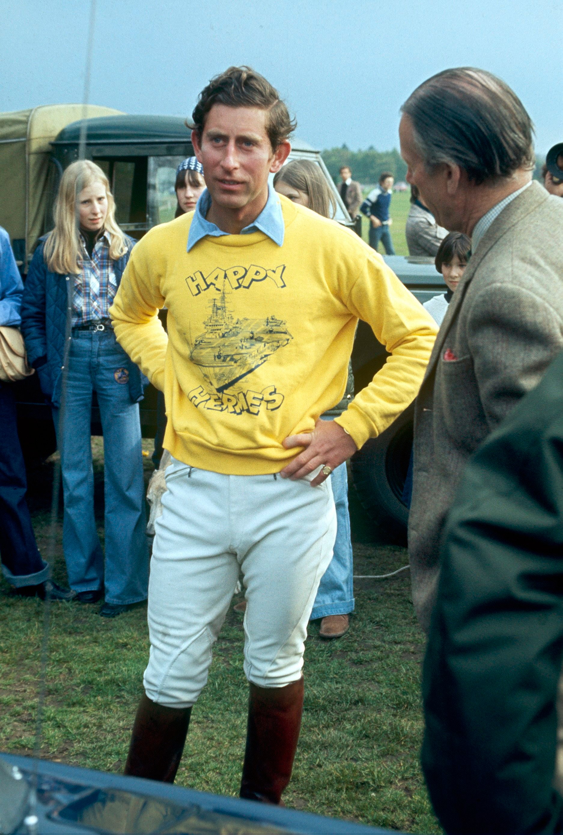 Charles at the Guards Polo Club in Windsor in 1977. Photo: Tim Graham / Getty Images