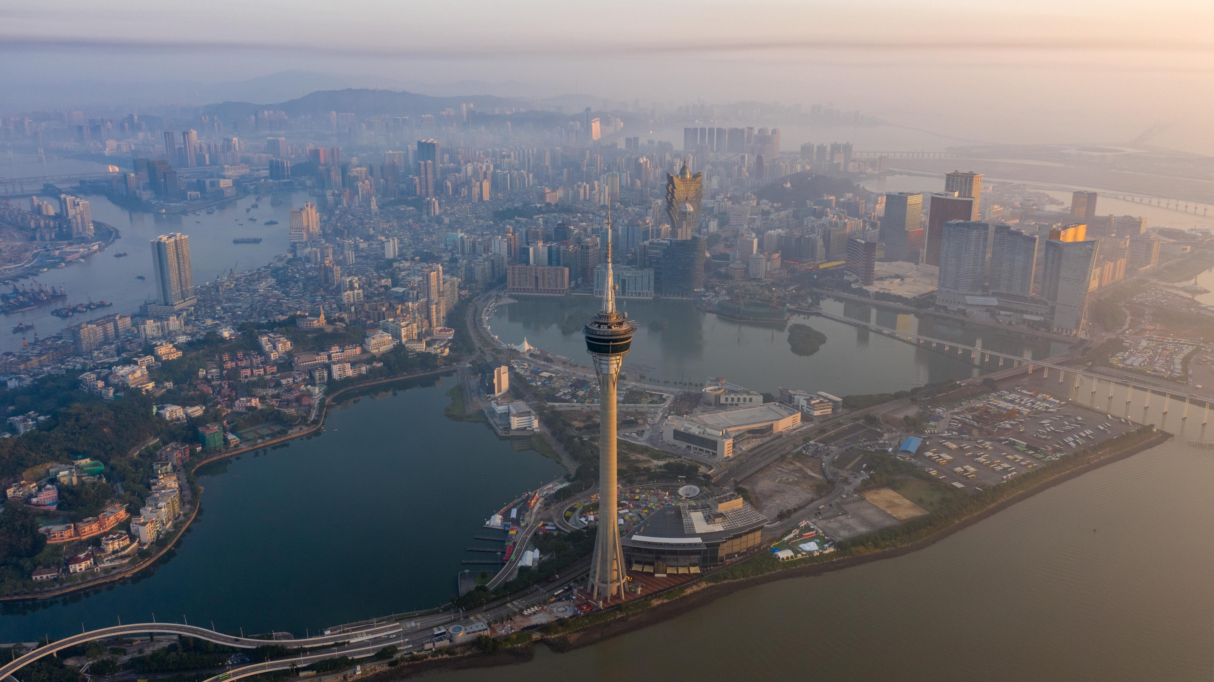 An aerial view of Macau in 2019. Although Macau’s gaming revenues dipped below Las Vegas’ this year, they need only stabilise at a much lower level than the US$36 billion achieved in 2019 for Macau to reclaim the crown as the world’s biggest gambling hub. Photo: Xinhua