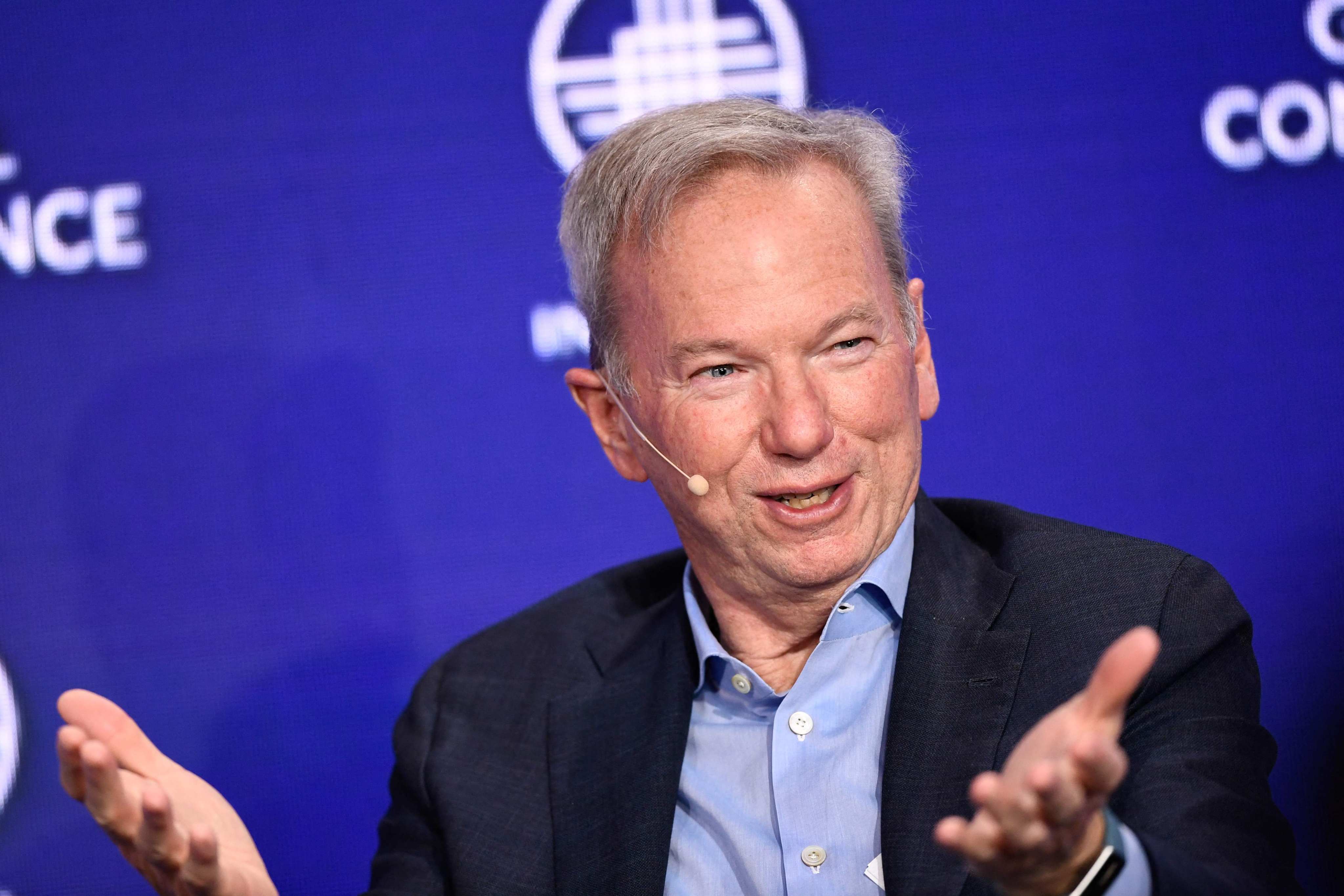 In this file photo taken May 2, 2022, Eric Schmidt speaks during the Milken Institute Global Conference in Beverly Hills, California. Photo: AFP