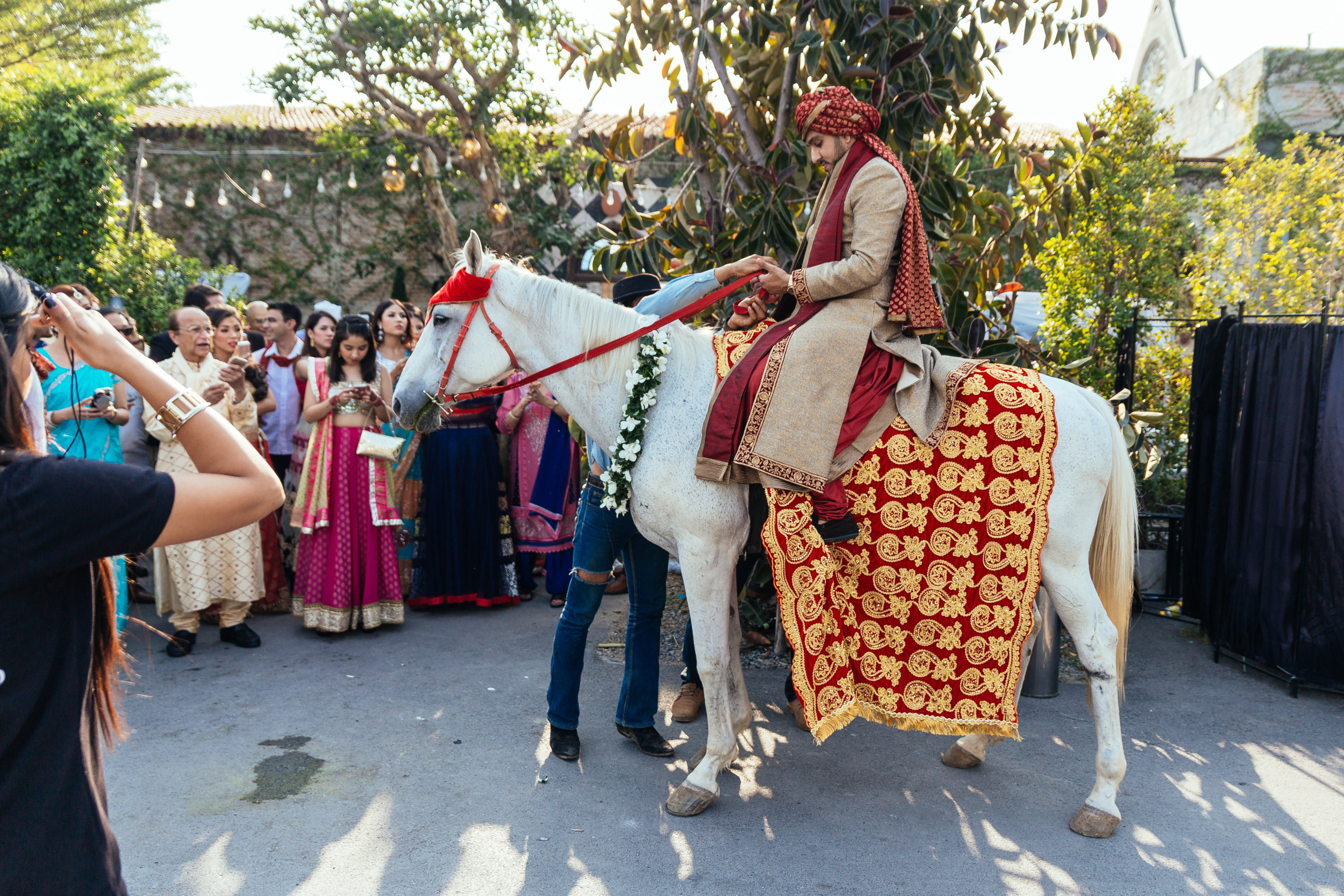 The groom on a horse during an Indian wedding ceremony in Bangkok, Thailand. Photo: Shutterstock