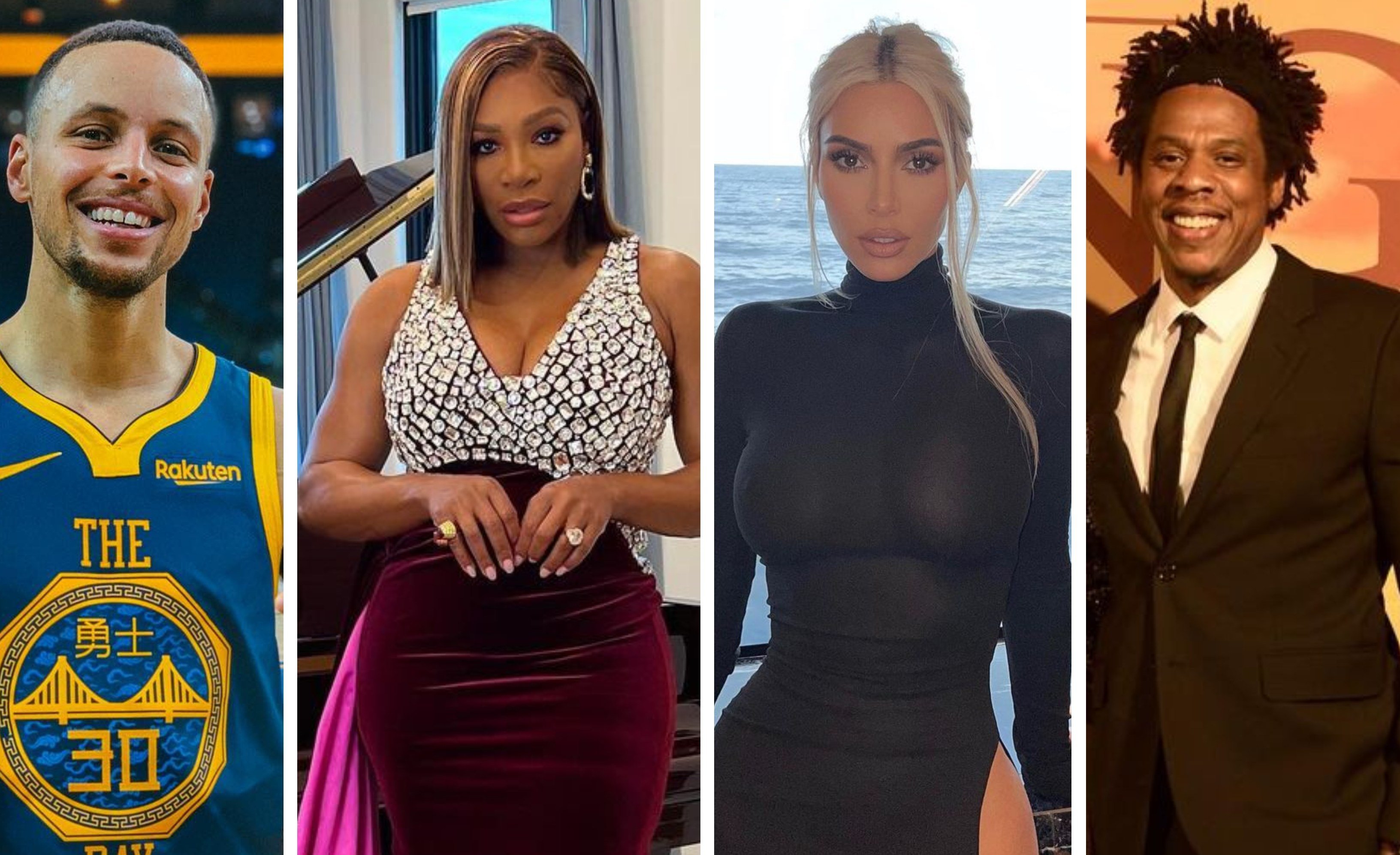 Stephen Curry, Serena Williams, Kim Kardashian and Jay-Z all run investment firms. Photos: @stephencurry30, @serenawilliams, @kimkardashian, @beyonce/Instagram