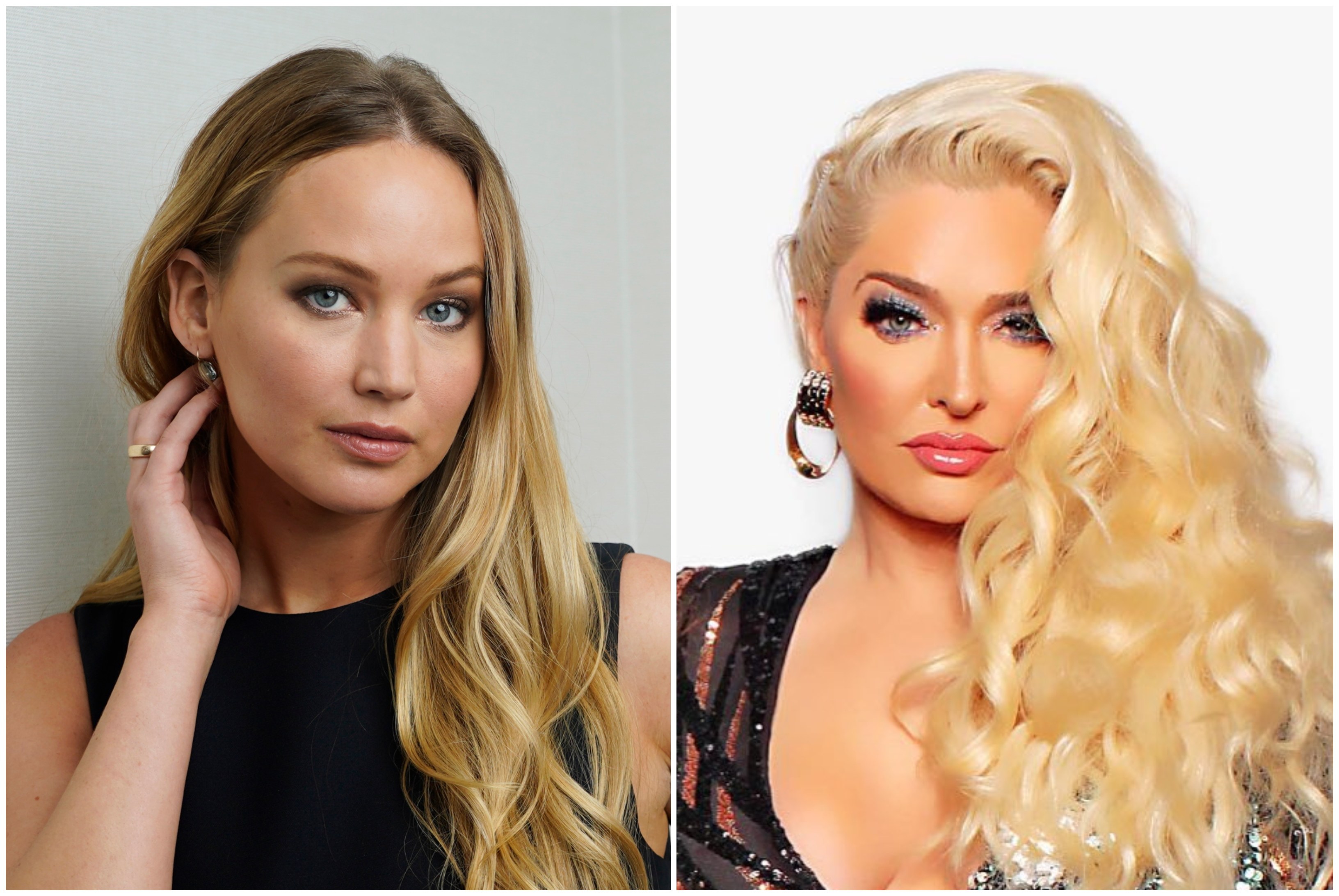 Jennifer Lawrence might be a fan of Real Housewives of Beverly Hills ... but not of cast member Erika Jayne. Photos: AP, @theprettymess/Instagram