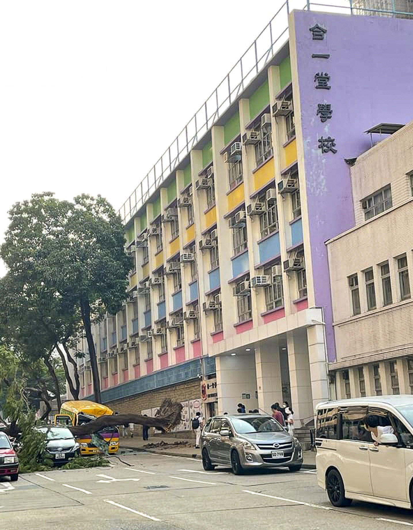 The incident occurred outside a school. Photo: Facebook