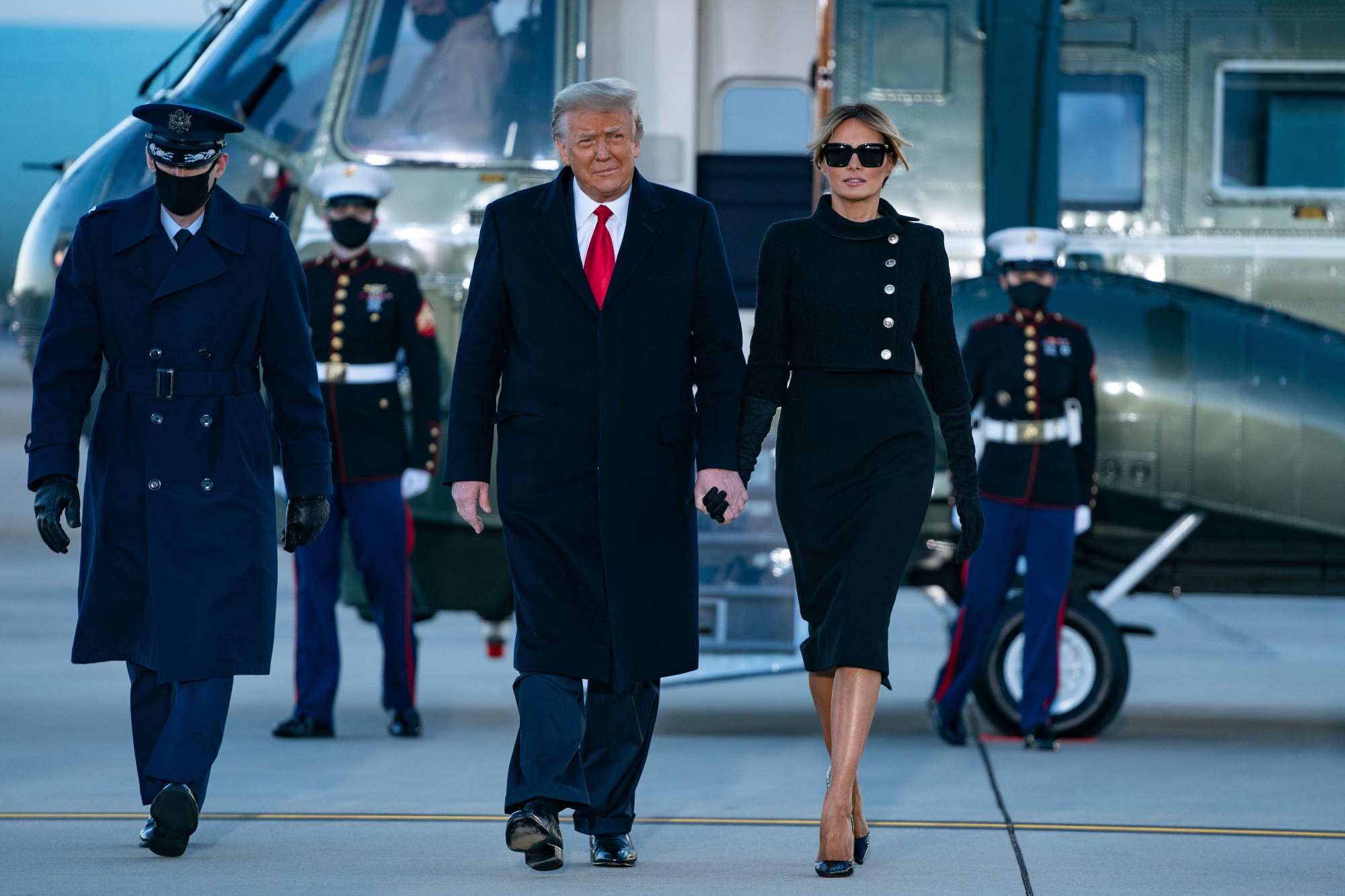 Former US President Donald Trump and former First Lady Melania Trump in Maryland, in January 2021. Photo: AFP