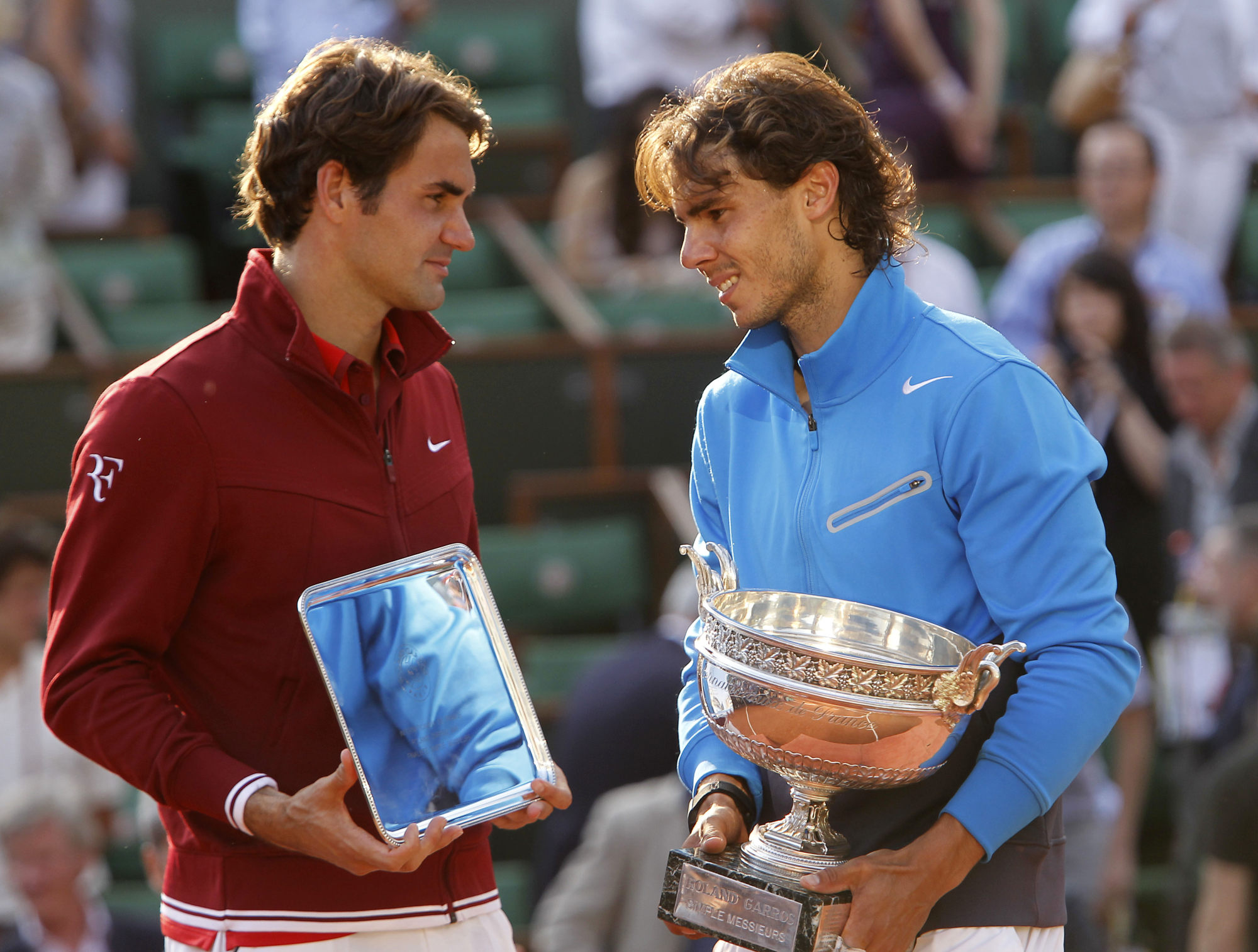 Rafael Nadal was often Roger Federer’s nemesis at the French Open. Photo: AP