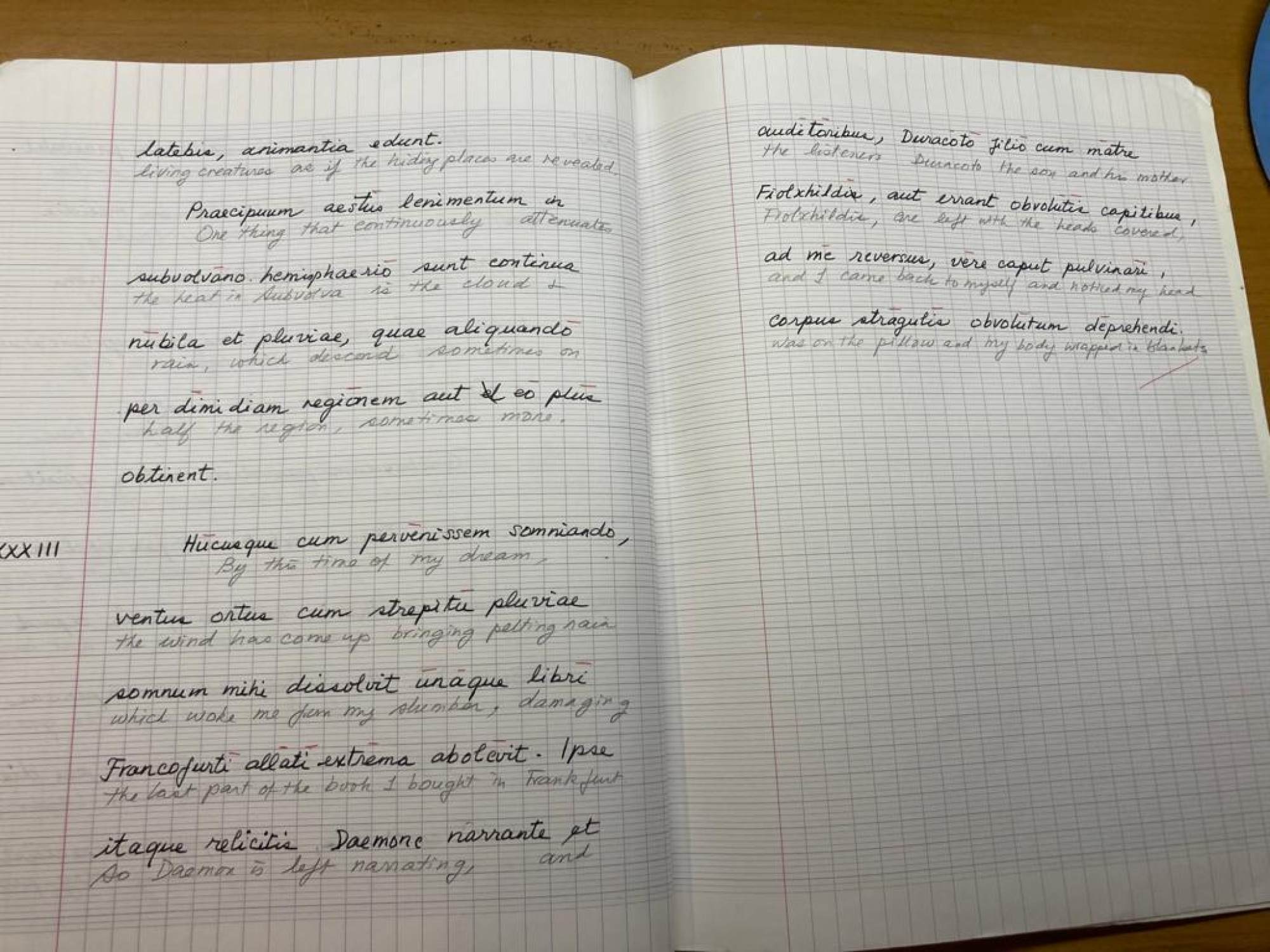 Diana Liao’s handwritten translation of Somnium, the 17th-century Latin novel by the German astronomer Johannes Kepler. Photo: Diana Liao