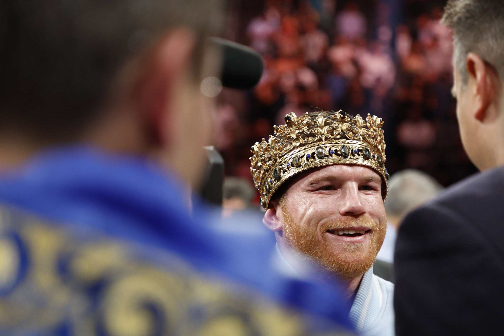 Canelo Alvarez celebrates after beating Gennadiy Golovkin to retain his super-middleweight title. Photo: AFP